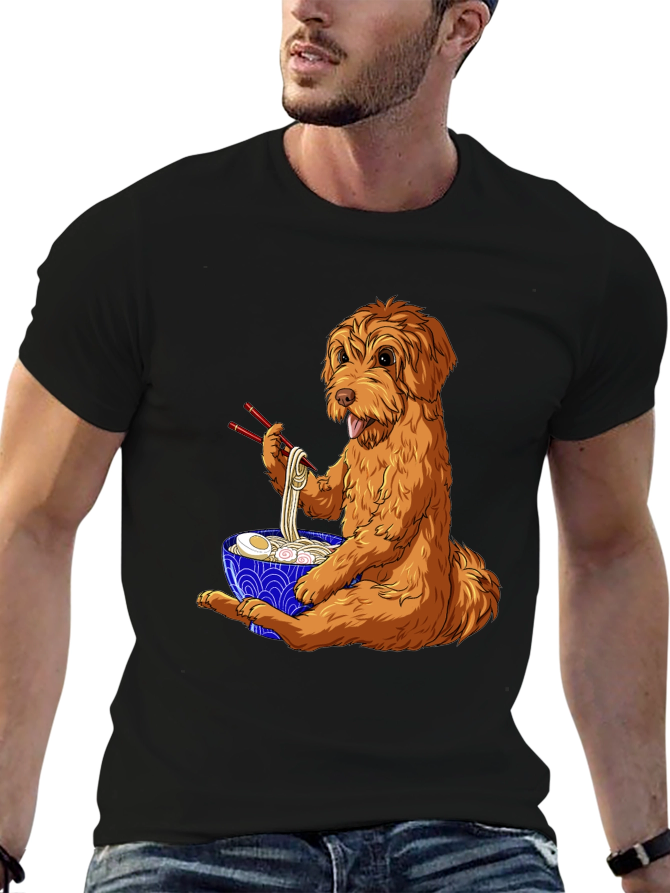 Dog Eating Ramen T-Shirt