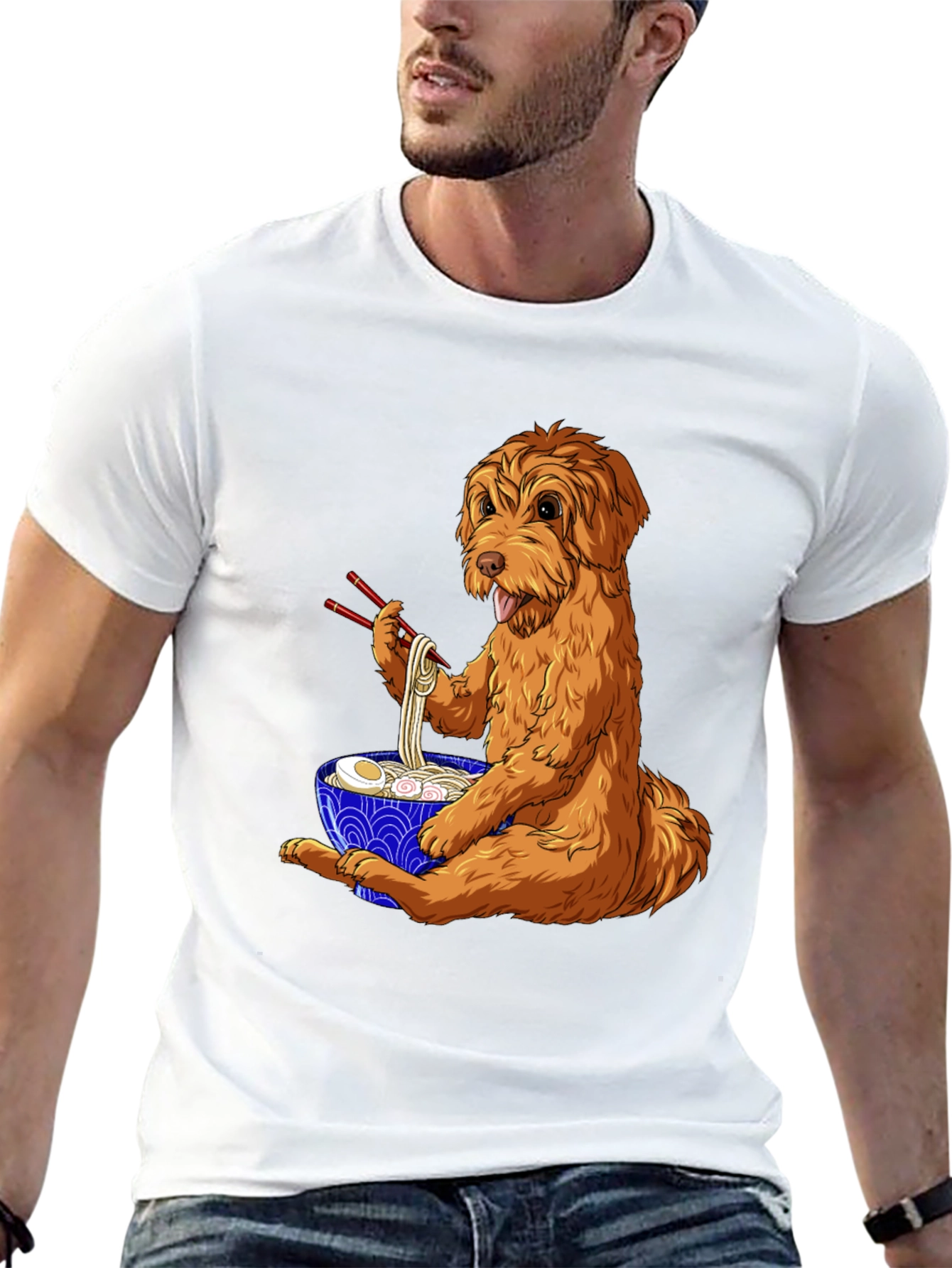 Dog Eating Ramen T-Shirt