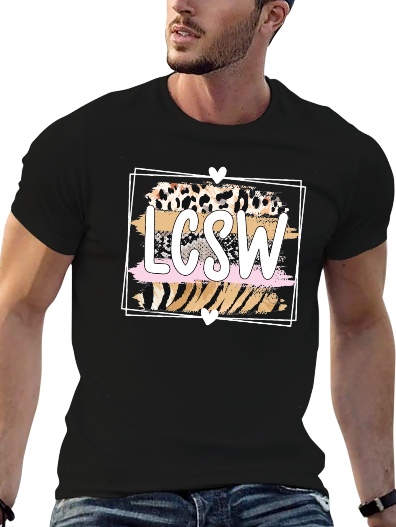 LCSW Animal Print Graphic Tee