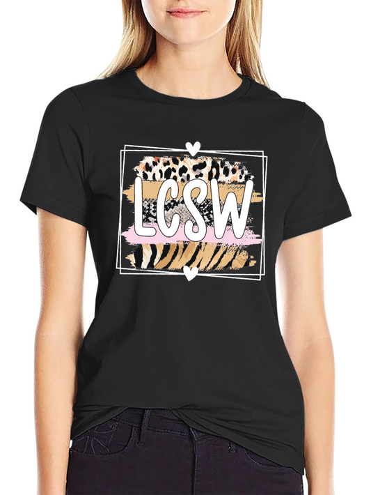 LCSW Animal Print Graphic Tee