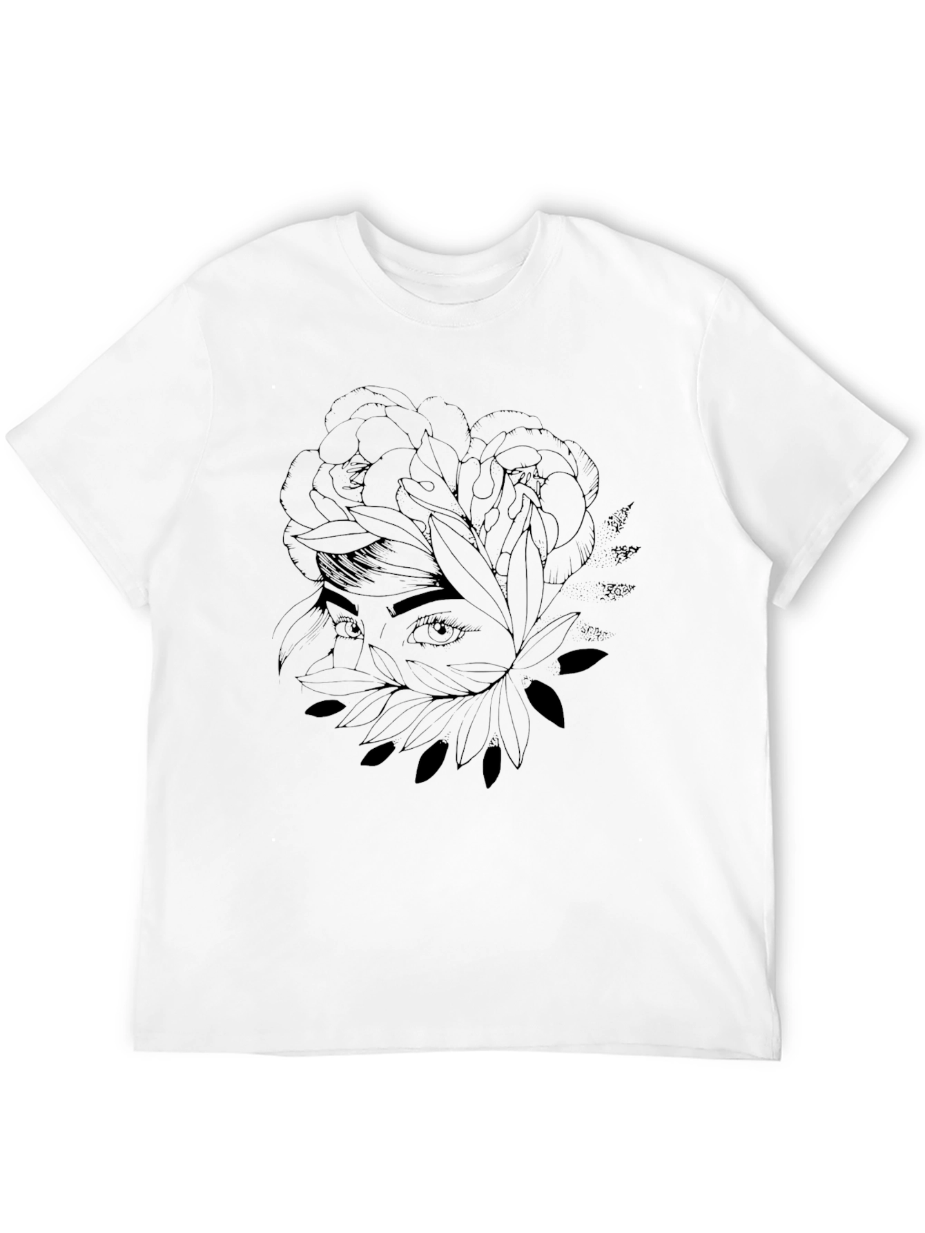 Floral Eye Graphic Tee - Stylish Black T-Shirt