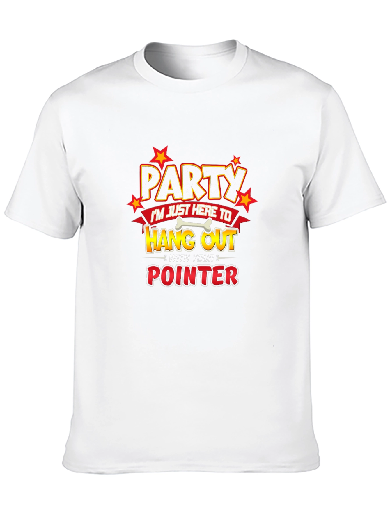 Party Pointer Dog Humor Graphic T-Shirt