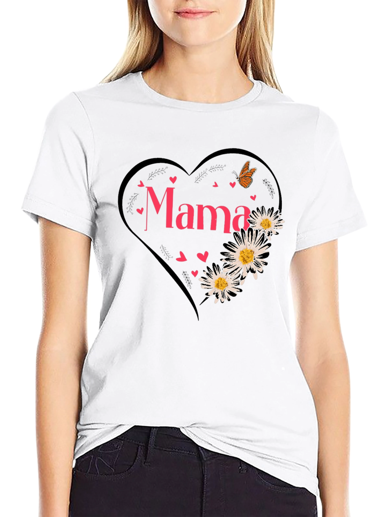 Mama Heart Graphic Tee - Cute Mothers Day Shirt