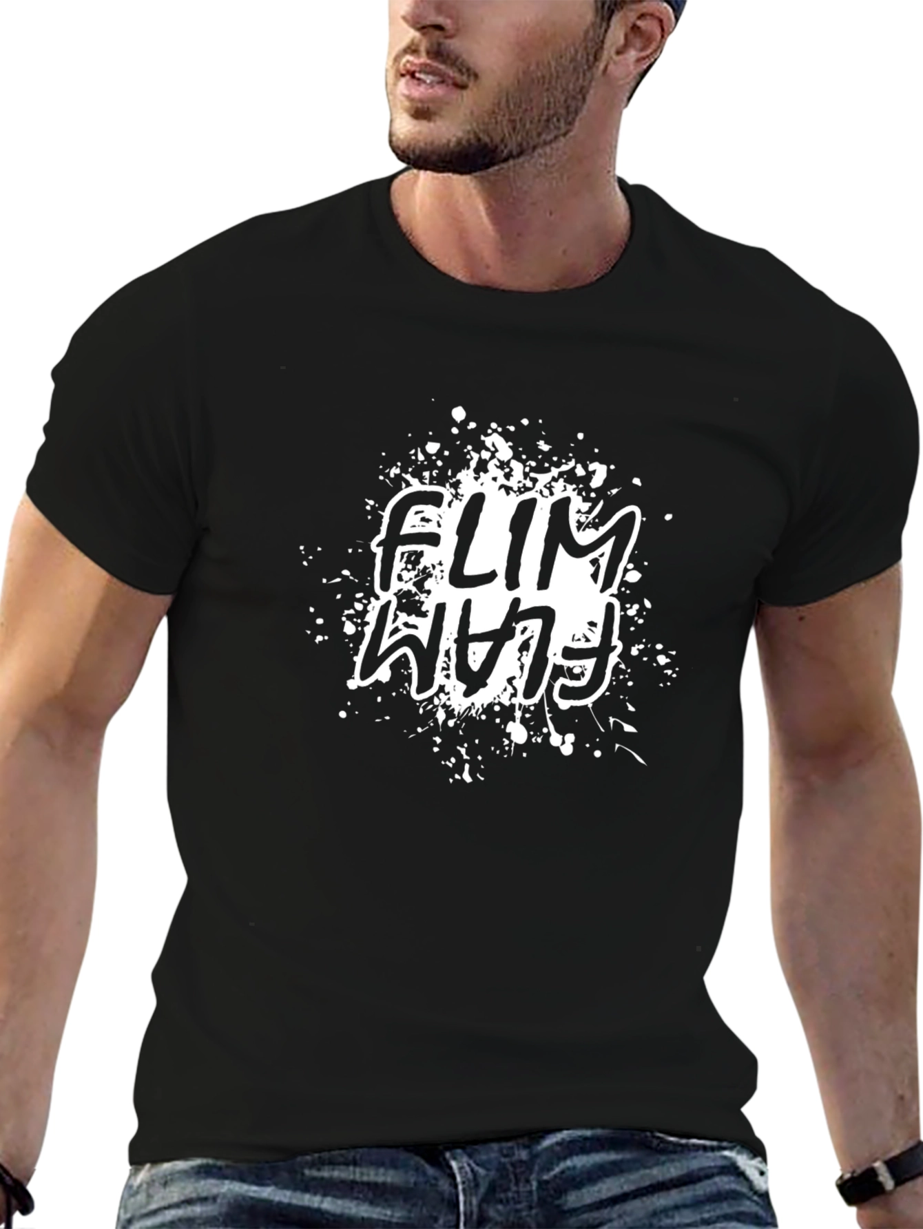 Flam Wifey Graphic Print Black T-Shirt
