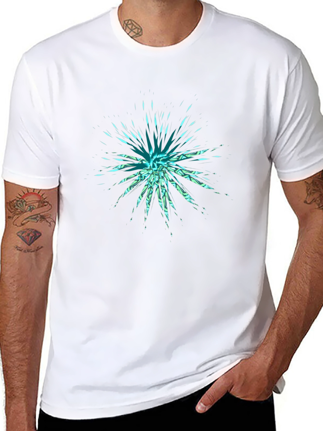 Abstract Burst Black T-Shirt