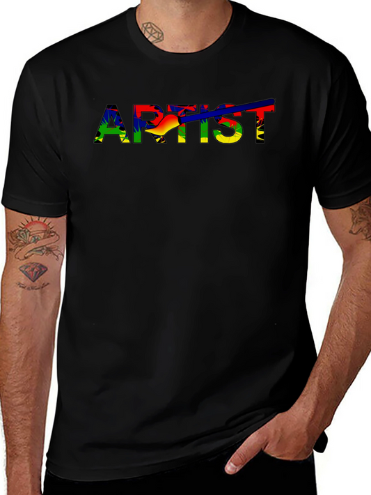 Artist Rainbow Graphic Black T-Shirt