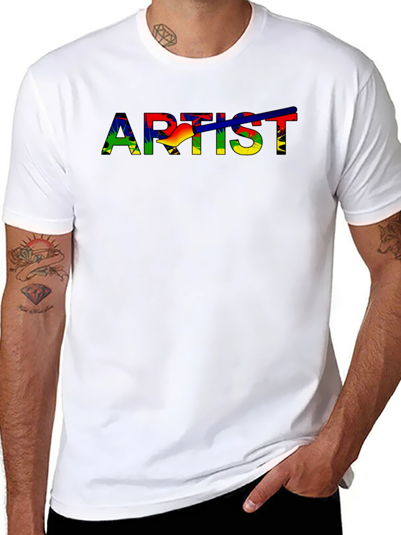 Artist Rainbow Graphic Black T-Shirt