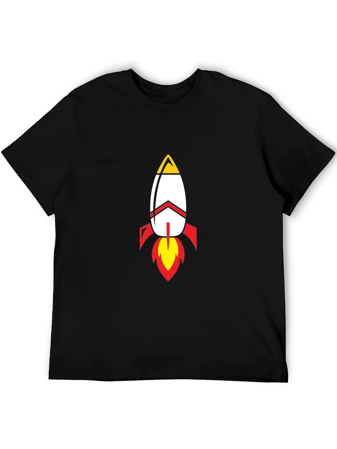 Rocket Graphic Black T-Shirt - Blast Off in Style!