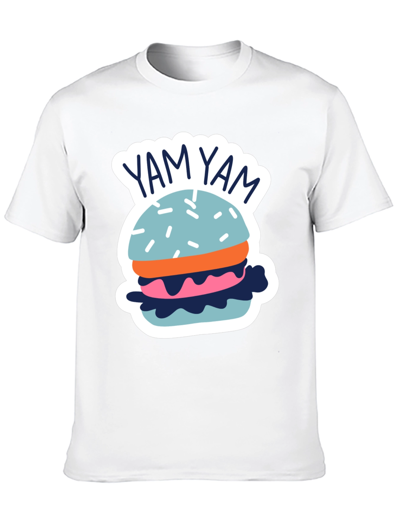 Yam Yam Burger Graphic Tee - Casual Black T-Shirt