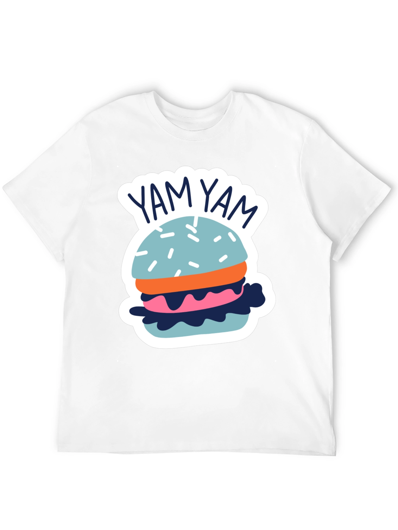 Yam Yam Burger Graphic Tee - Casual Black T-Shirt