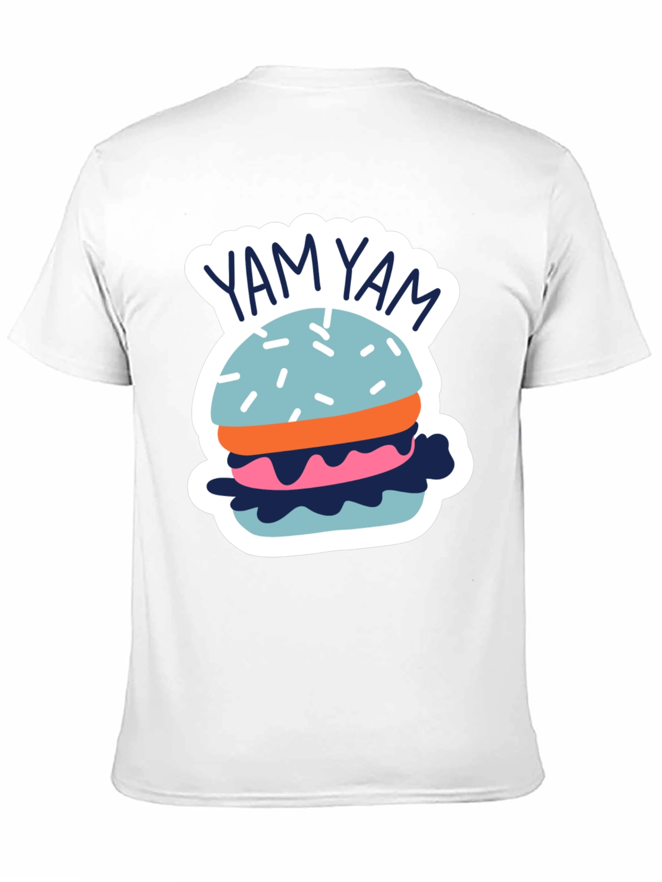 Yam Yam Burger Graphic Tee - Casual Black T-Shirt
