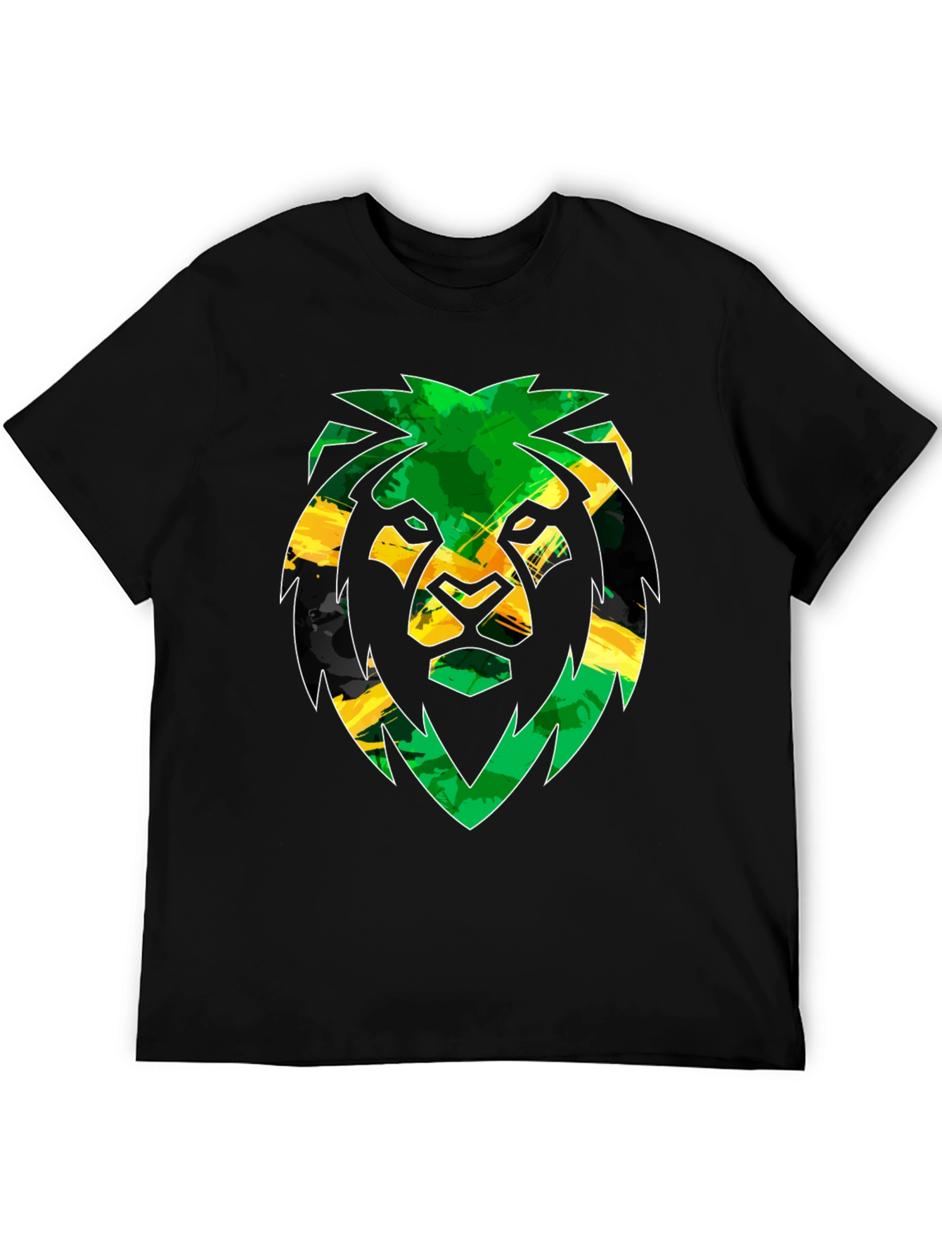 Rasta Lion Graphic Tee - Black Cotton Blend