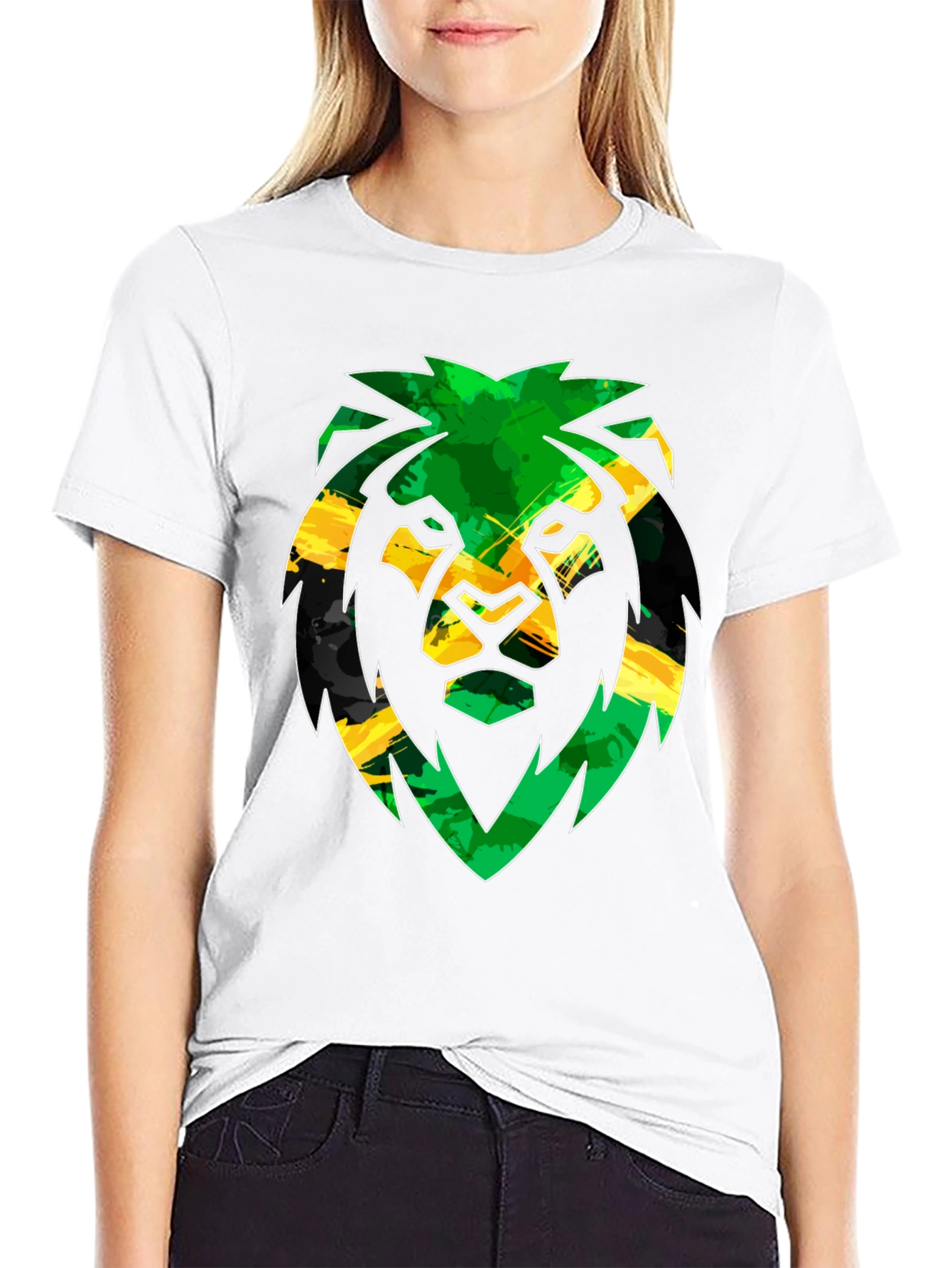 Rasta Lion Graphic Tee - Black Cotton Blend