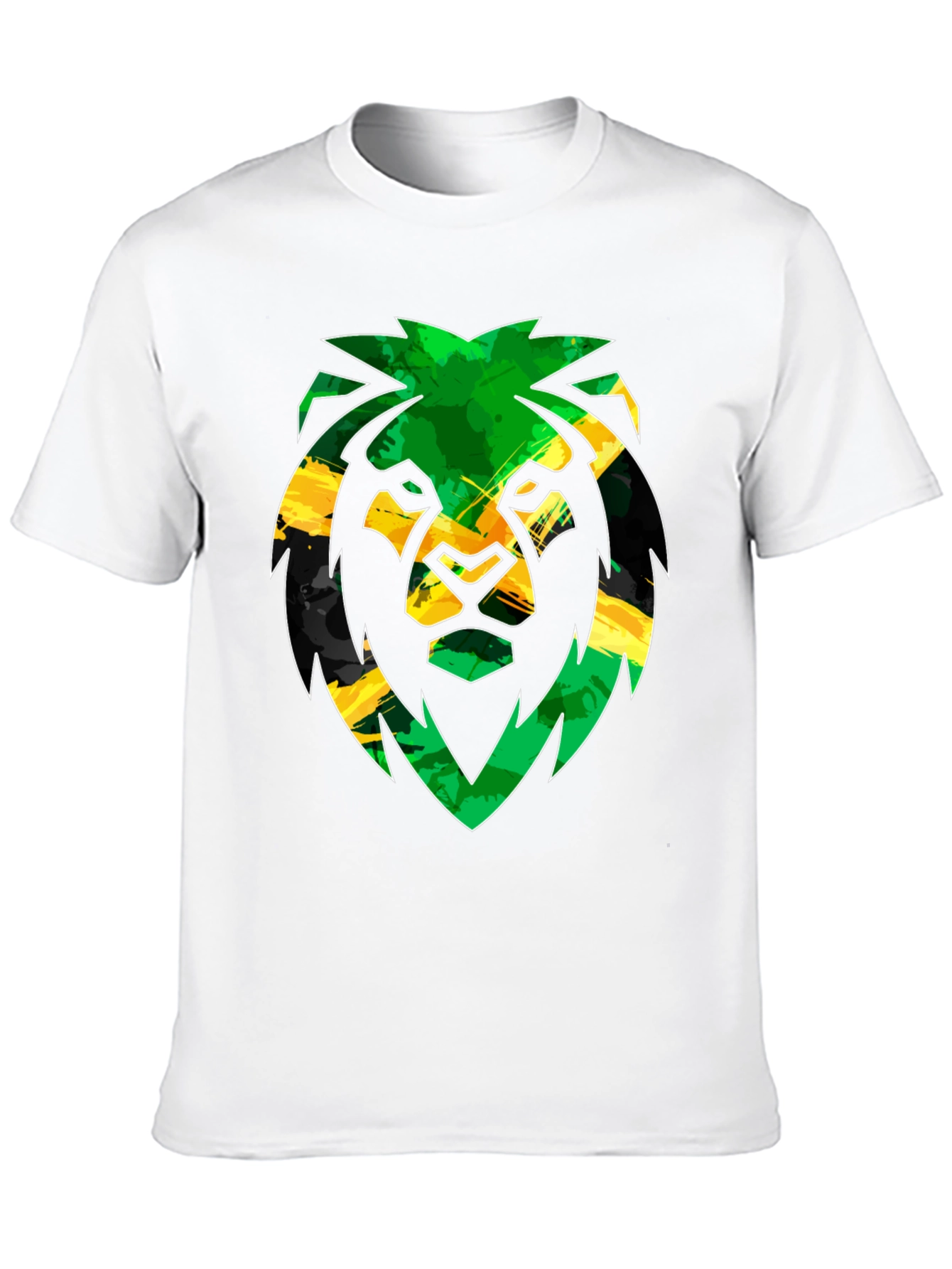 Rasta Lion Graphic Tee - Black Cotton Blend