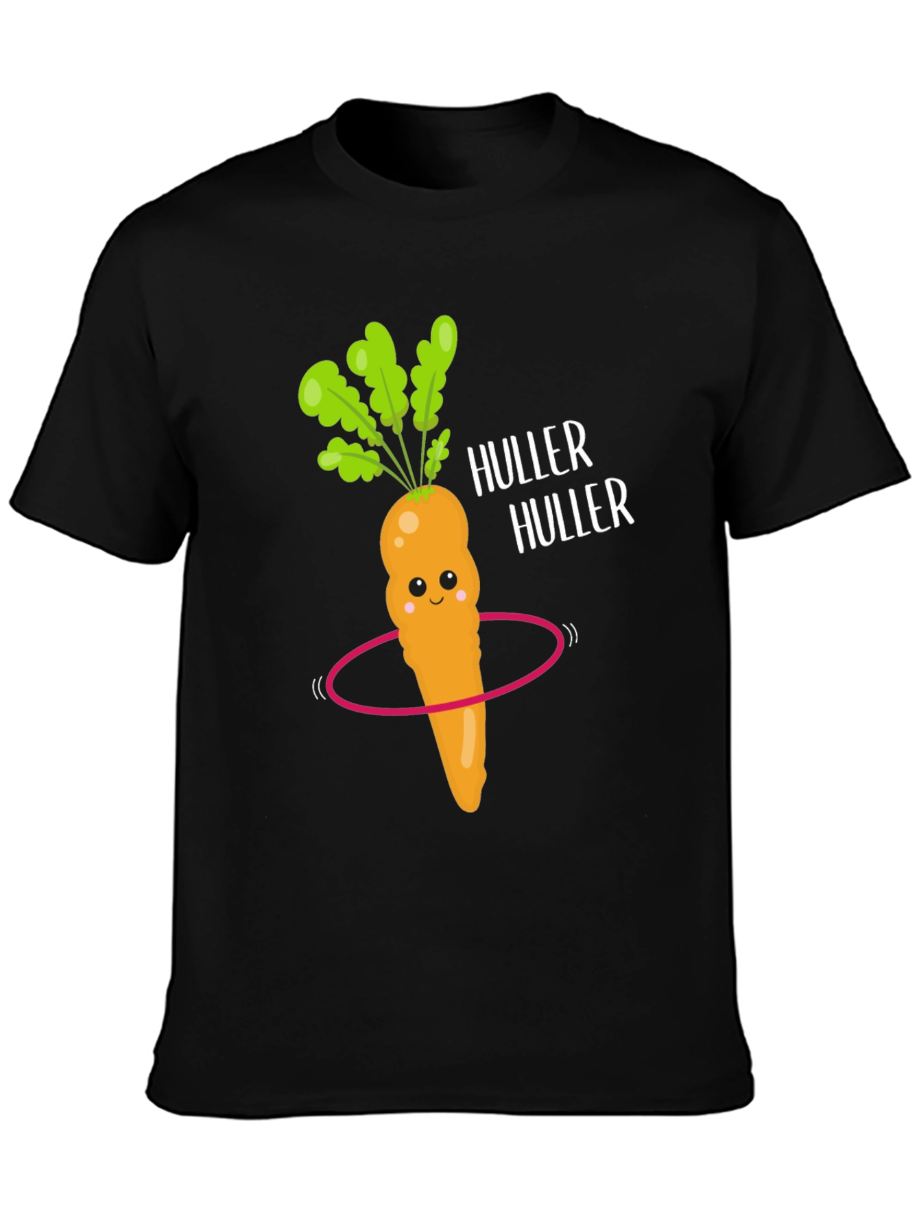 Funny Carrot Hula Hooping Graphic Tee - Black