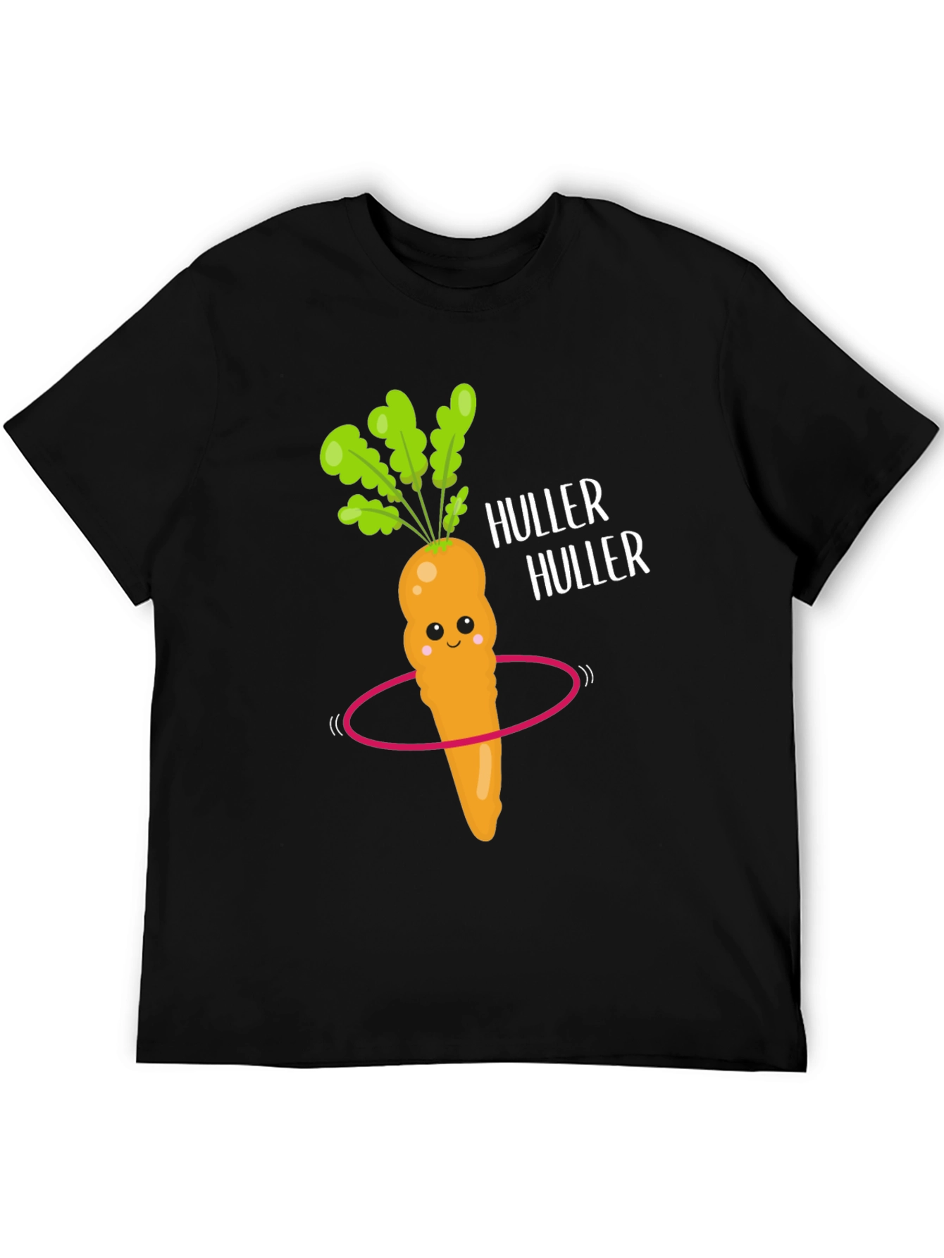 Funny Carrot Hula Hooping Graphic Tee - Black