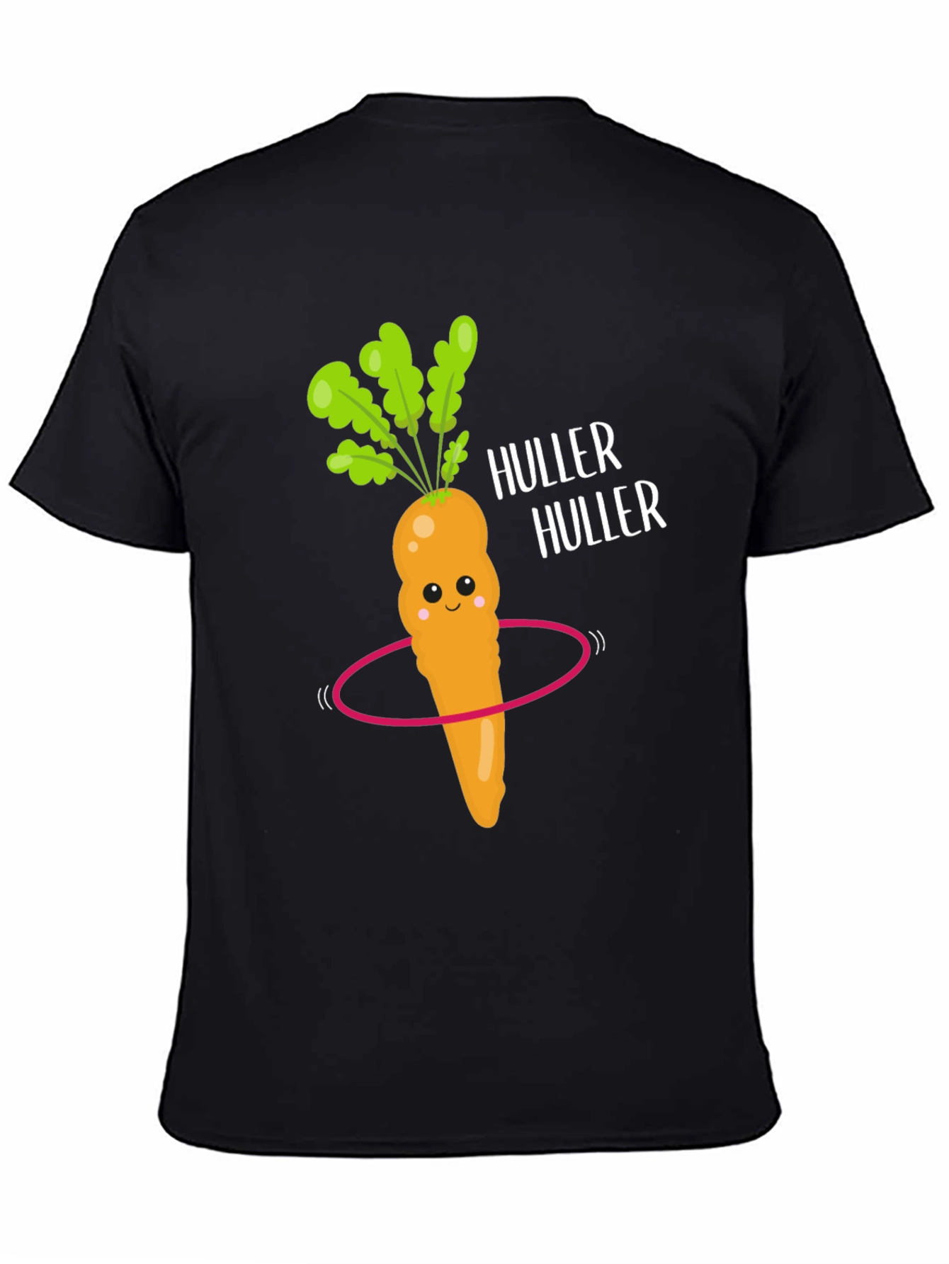 Funny Carrot Hula Hooping Graphic Tee - Black
