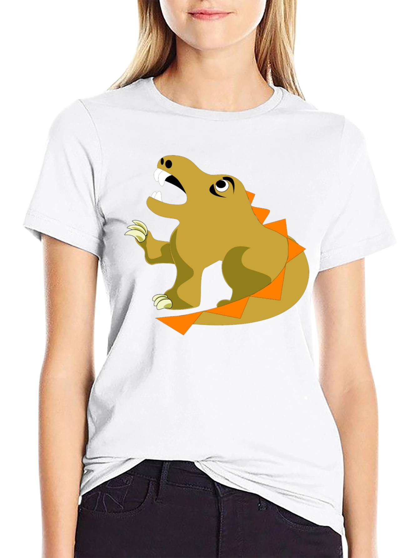 Cartoon Dinosaur Graphic T-Shirt