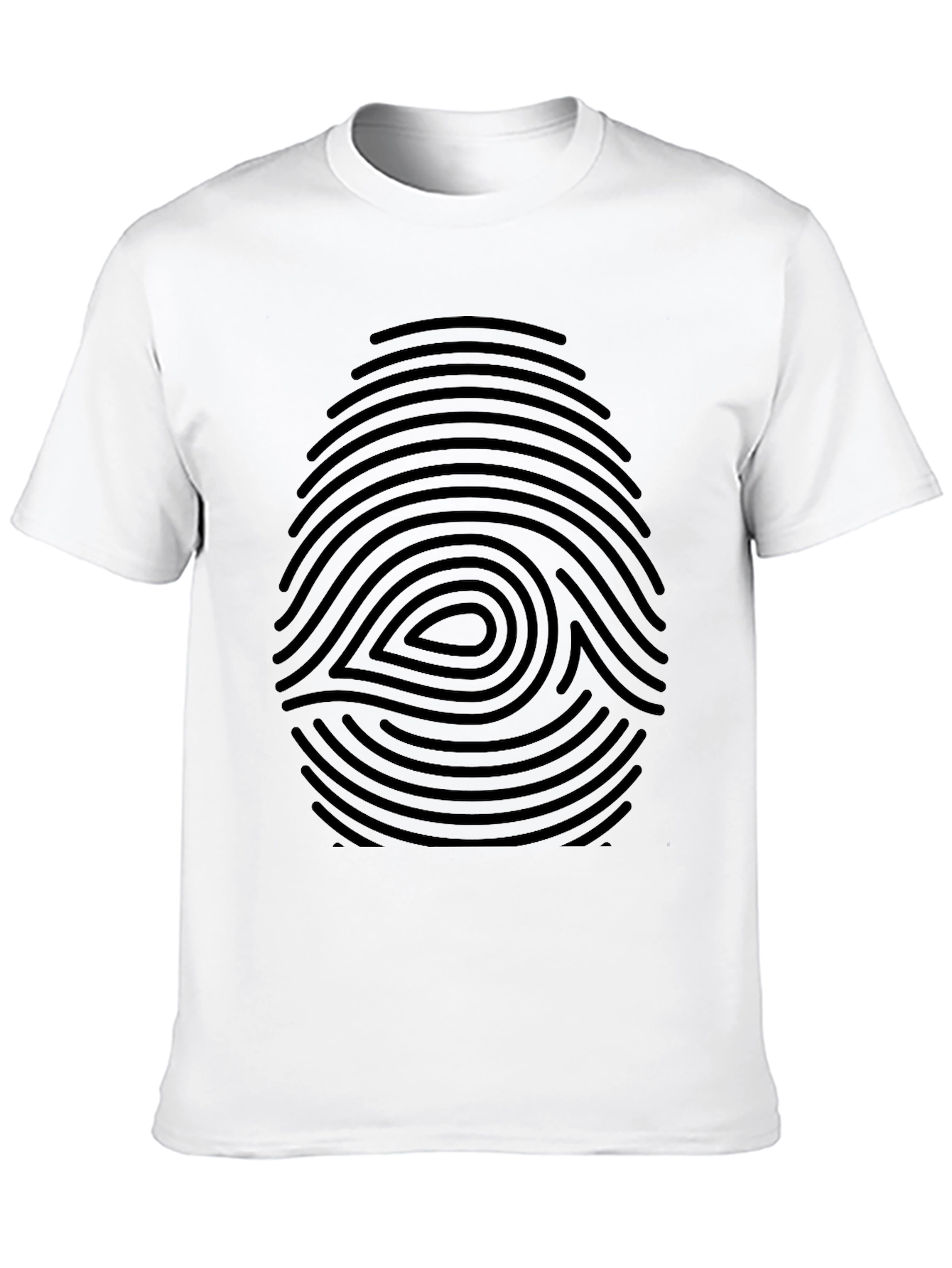 Black Fingerprint Eye Graphic T-Shirt
