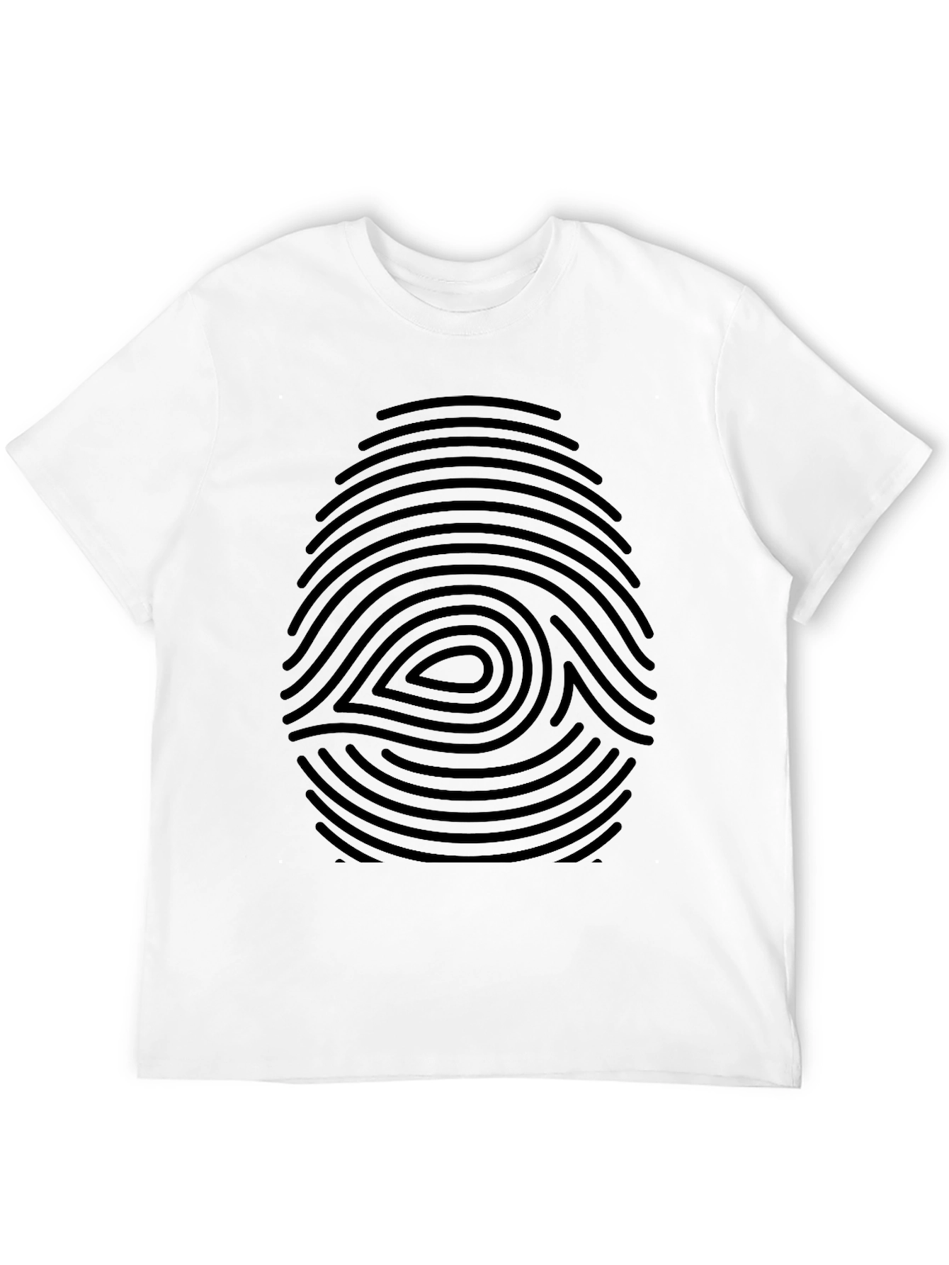 Black Fingerprint Eye Graphic T-Shirt