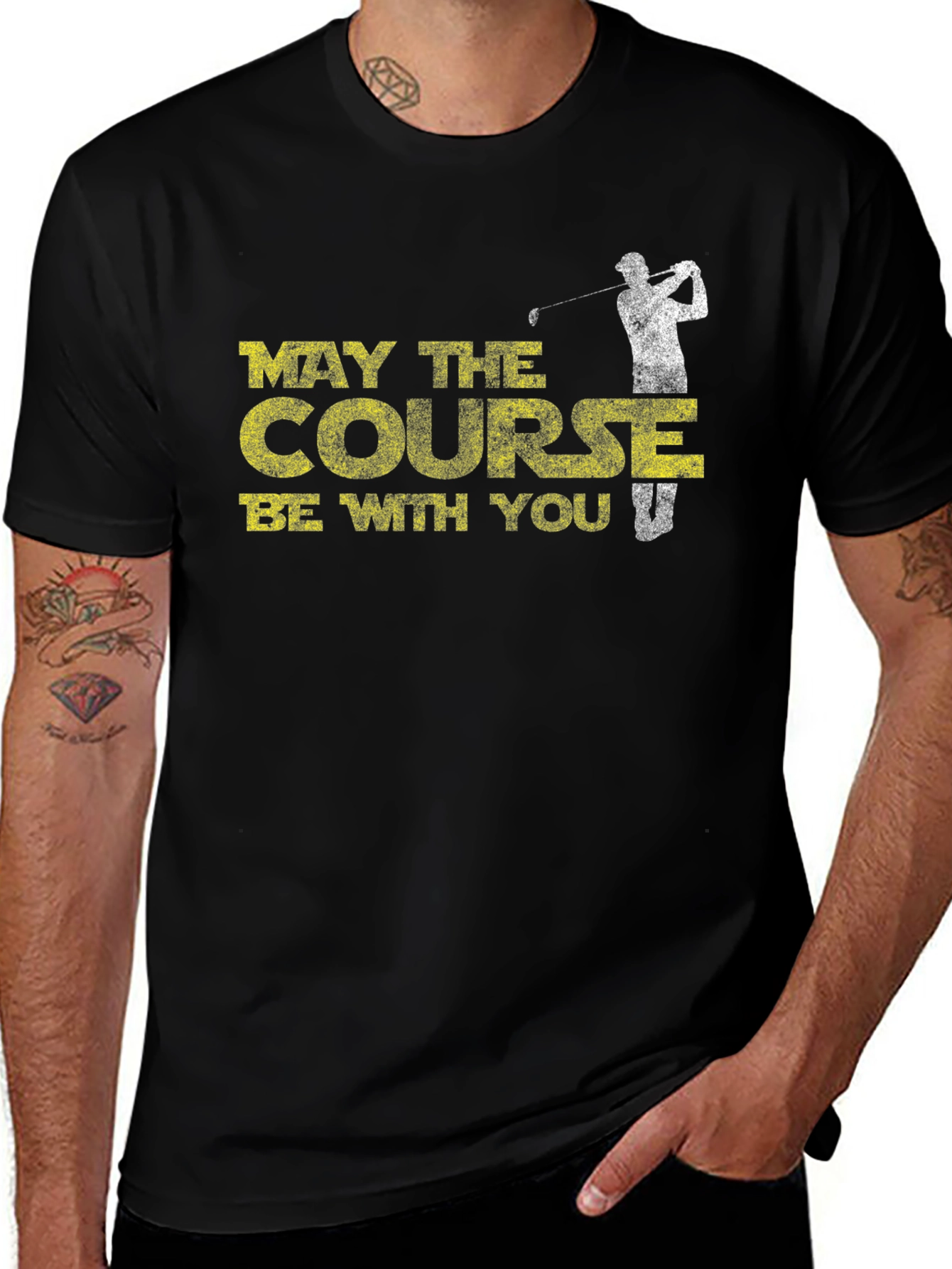 May The Course Be With You T-Shirt Golfing Tee