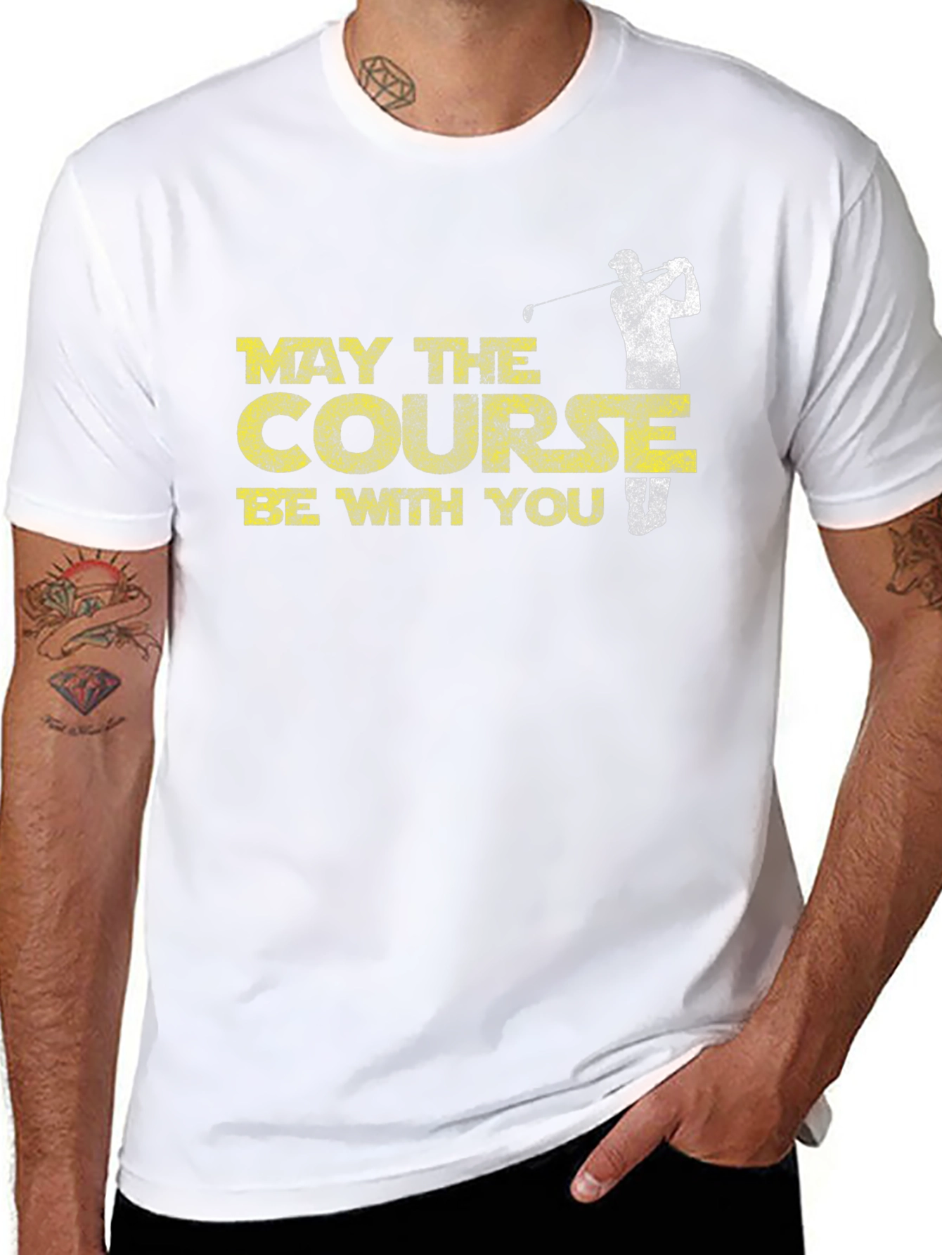 May The Course Be With You T-Shirt Golfing Tee