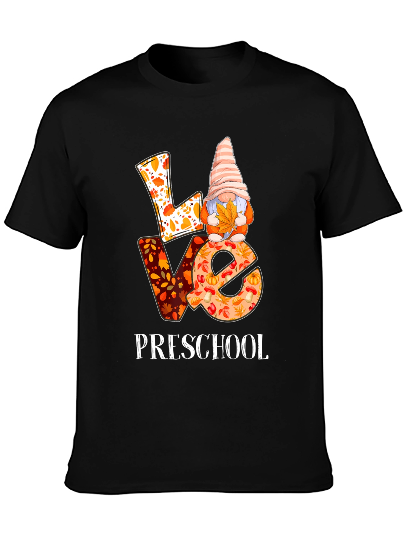 Fall Preschool Teacher LOVE Gnome T-Shirt