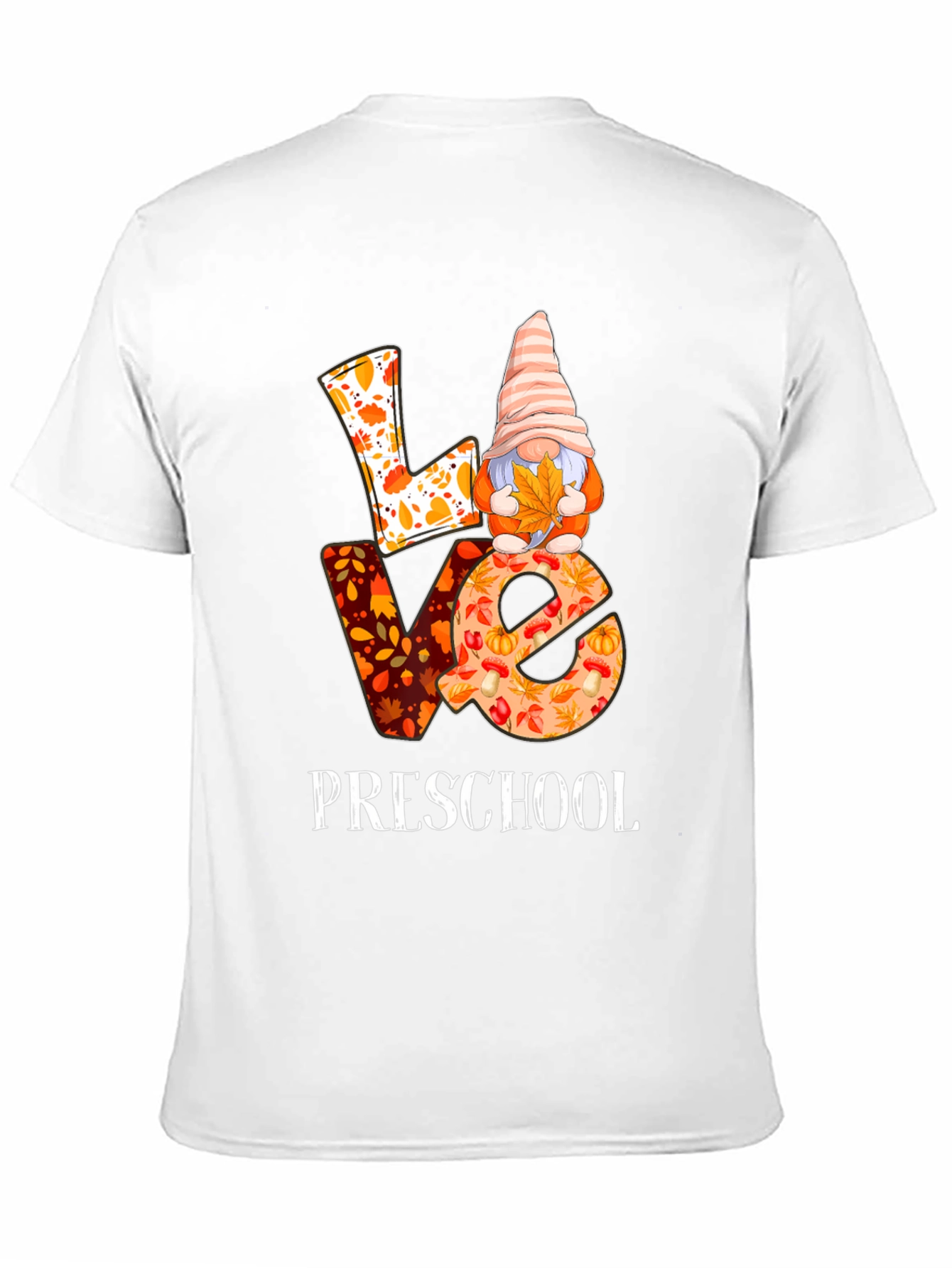 Fall Preschool Teacher LOVE Gnome T-Shirt