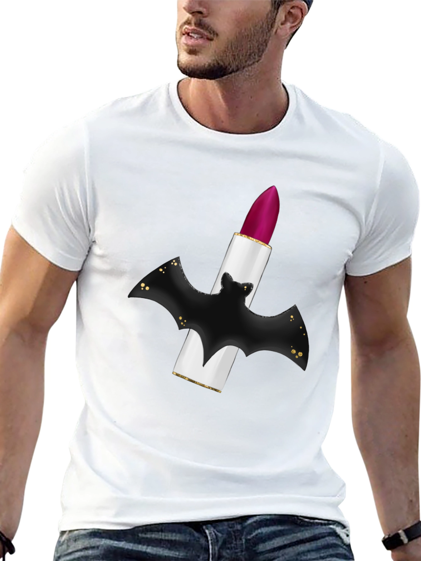 Bat Lipstick Graphic Tee - Unique Halloween Style
