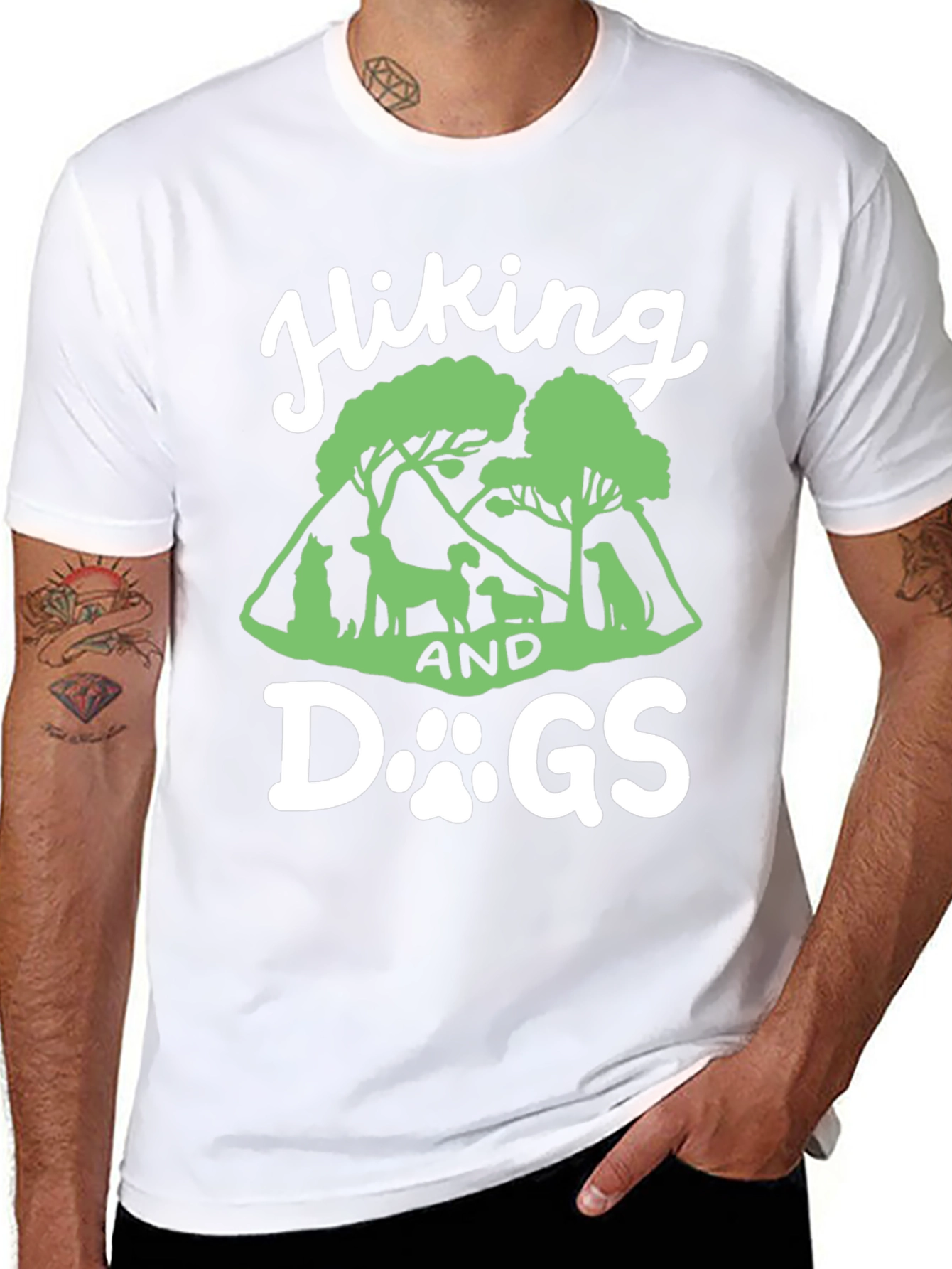 Hiking and Dogs Graphic T-Shirt