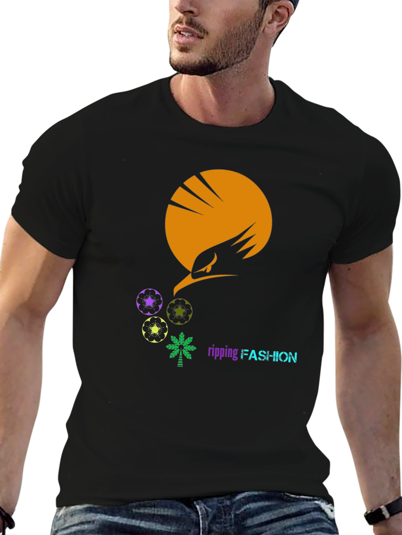 Stylish Graphic Print T-Shirt - Ripping Fashion