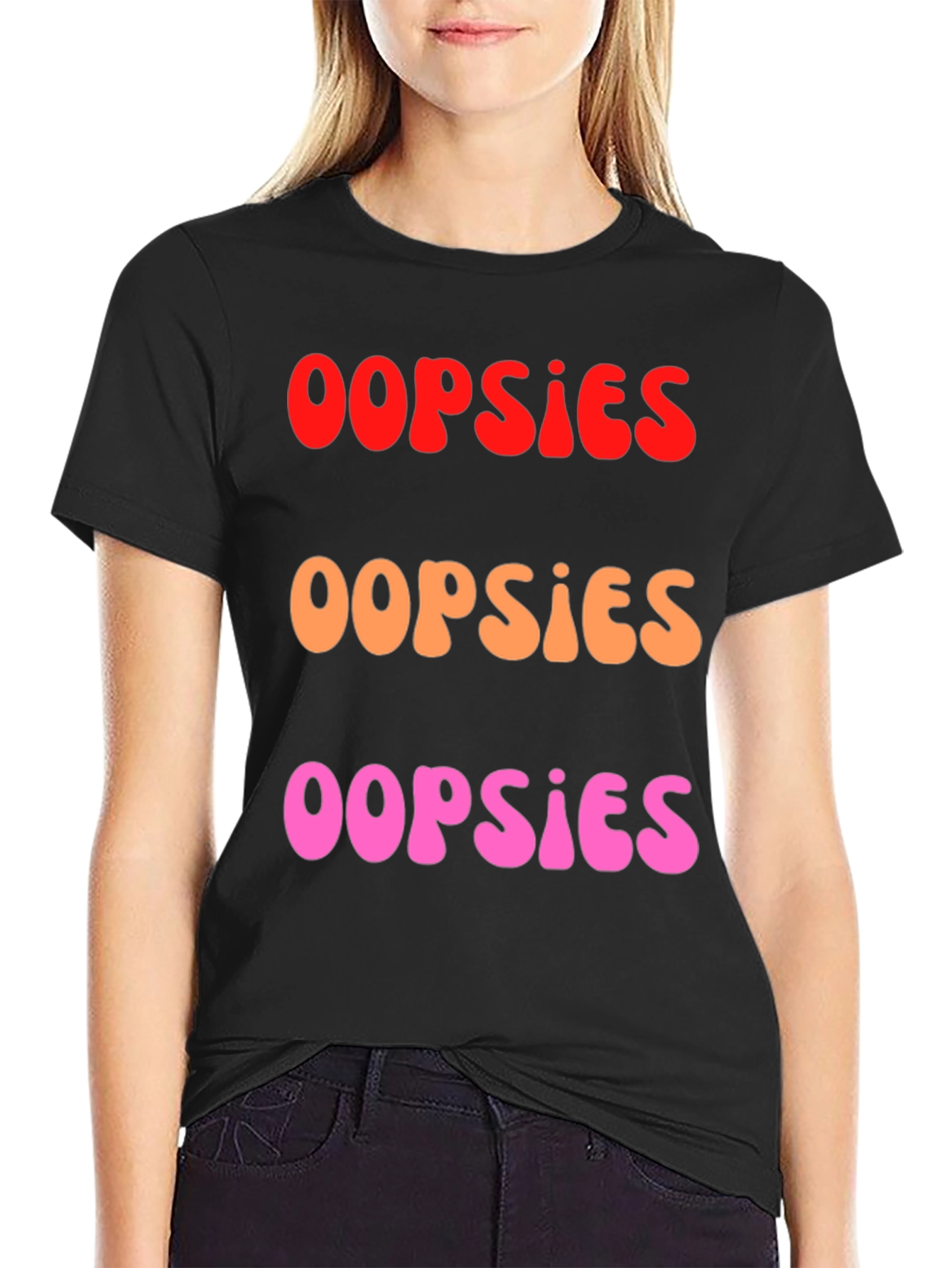Oopsies Graphic Tee - Casual Cotton Blend