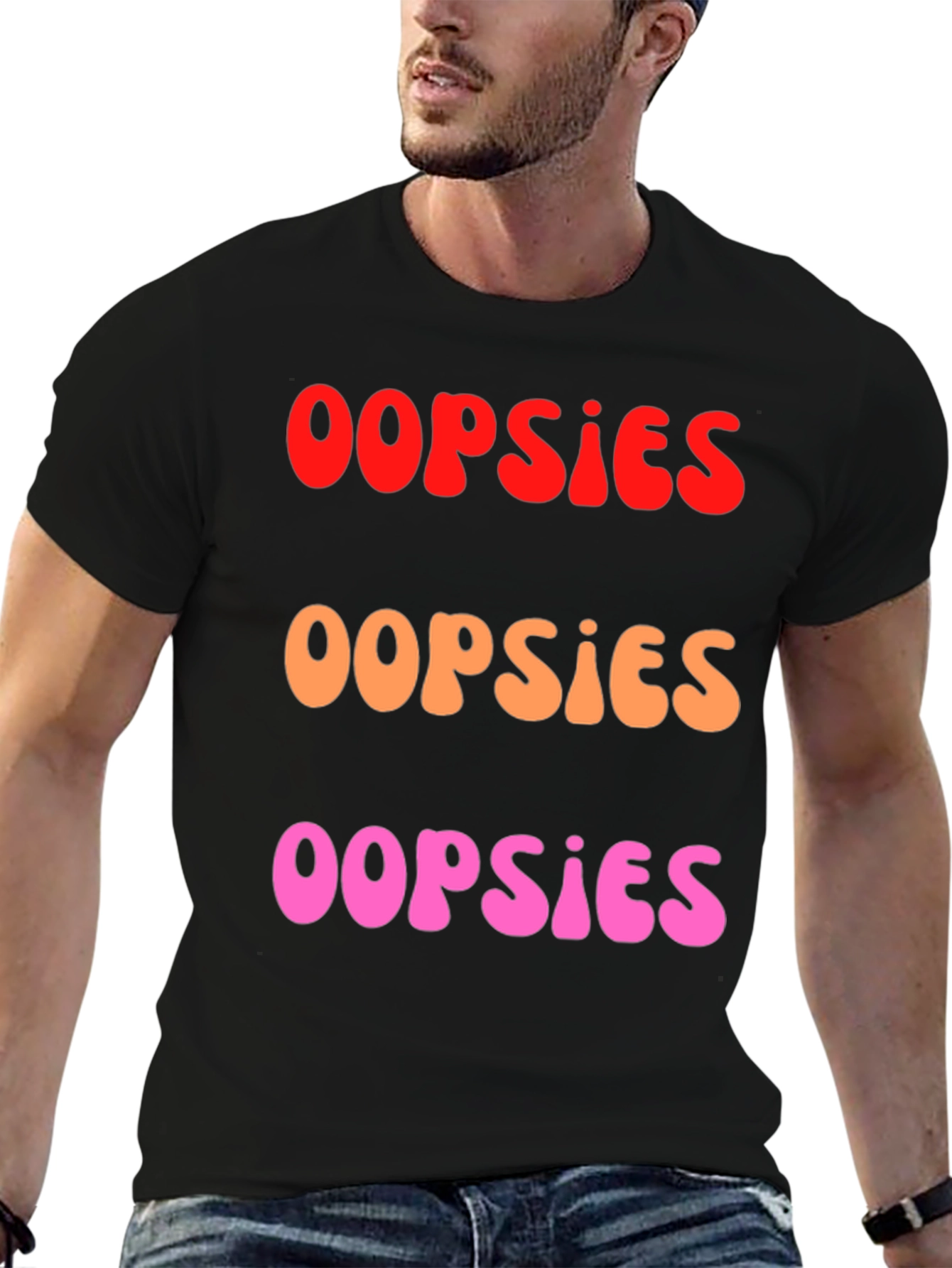 Oopsies Graphic Tee - Casual Cotton Blend