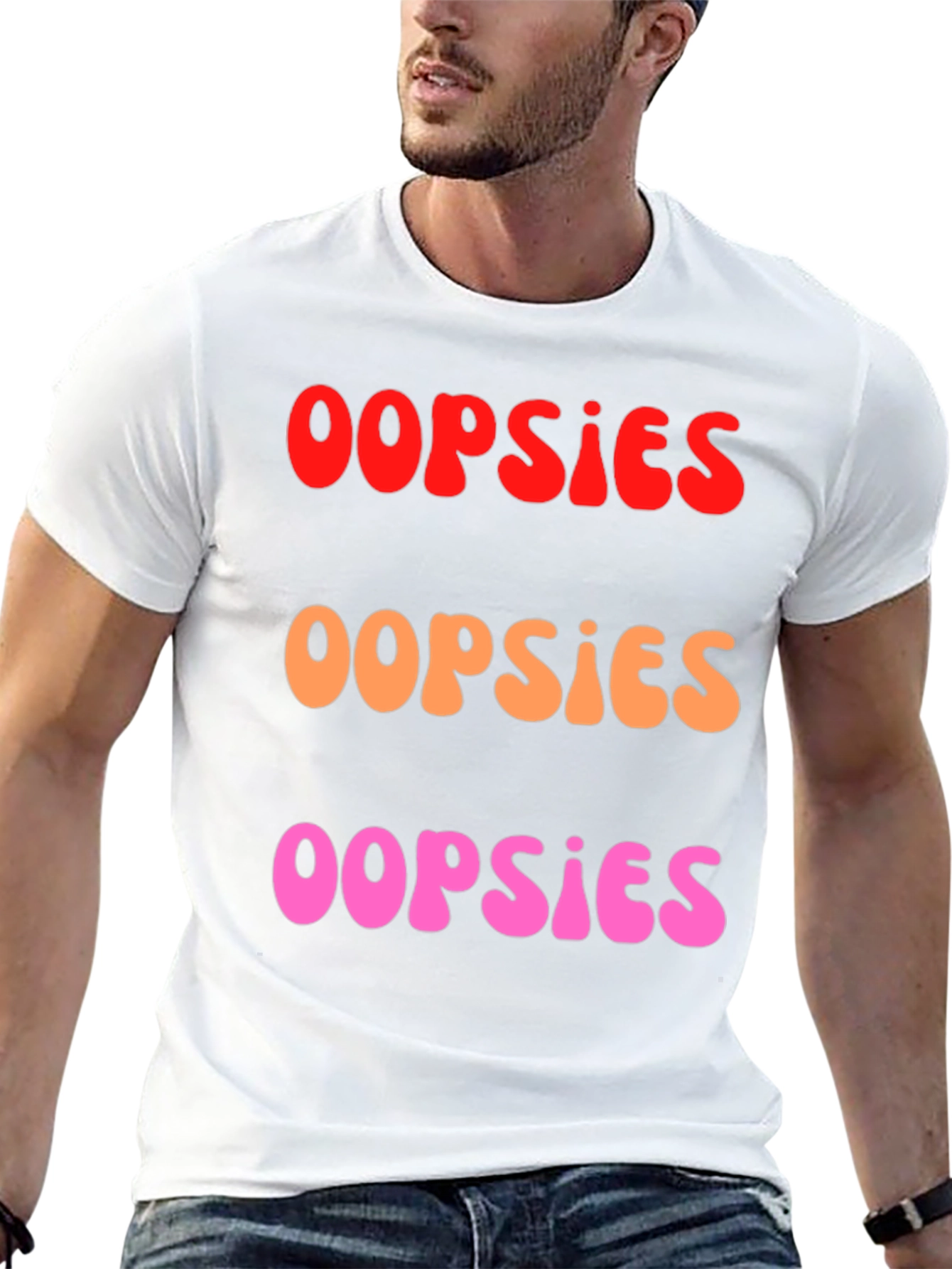 Oopsies Graphic Tee - Casual Cotton Blend