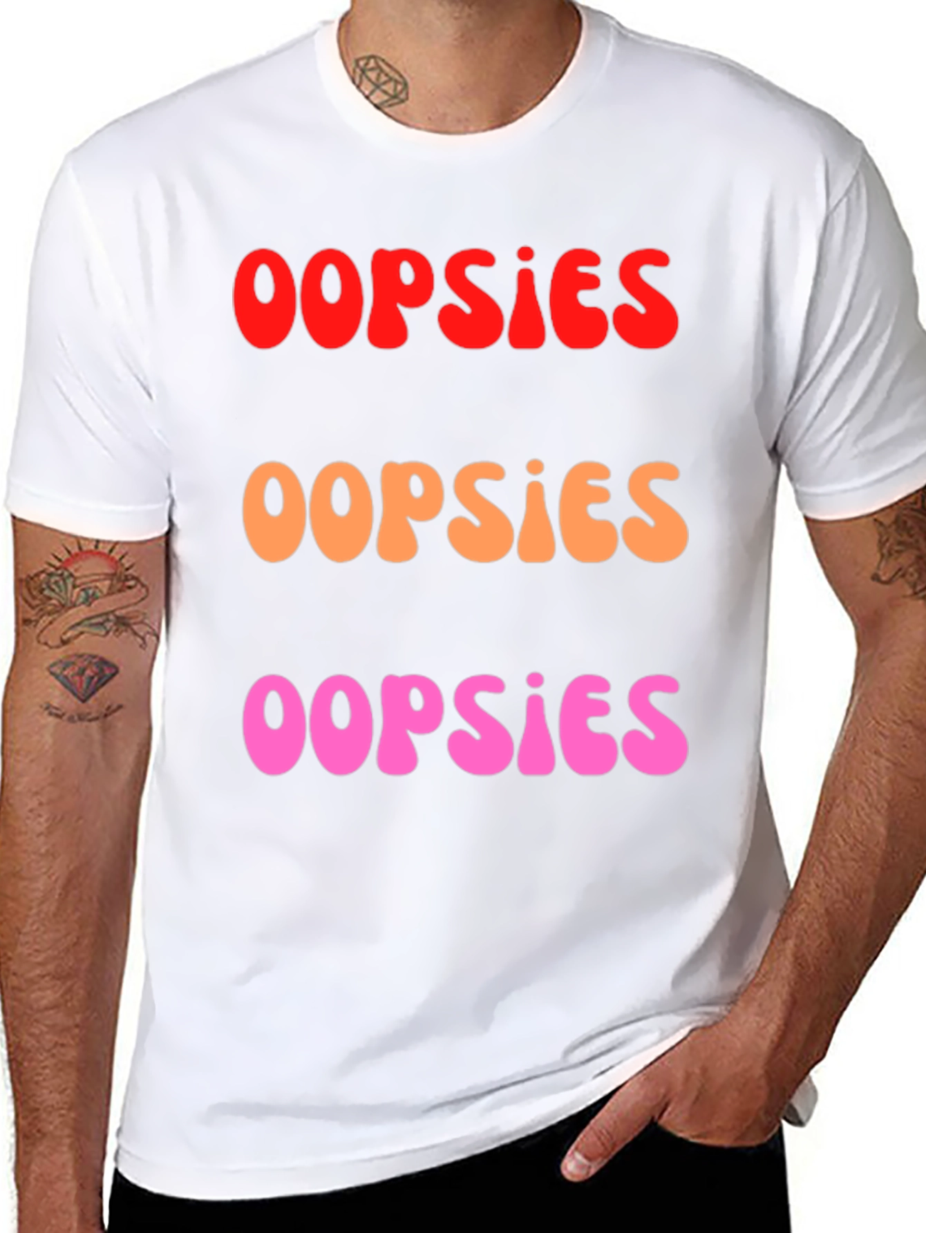 Oopsies Graphic Tee - Casual Cotton Blend