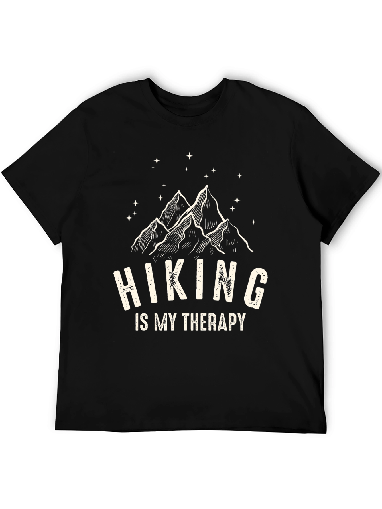 Hiking is My Therapy Black T-Shirt