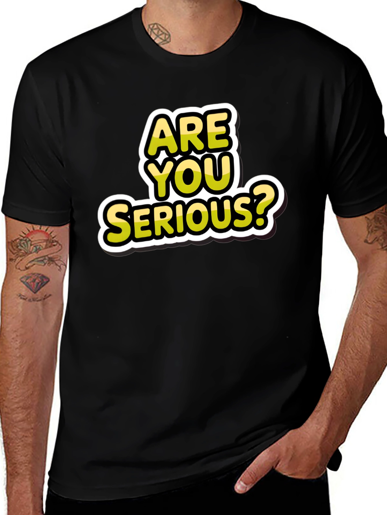 Are You Serious? Graphic T-Shirt - Black