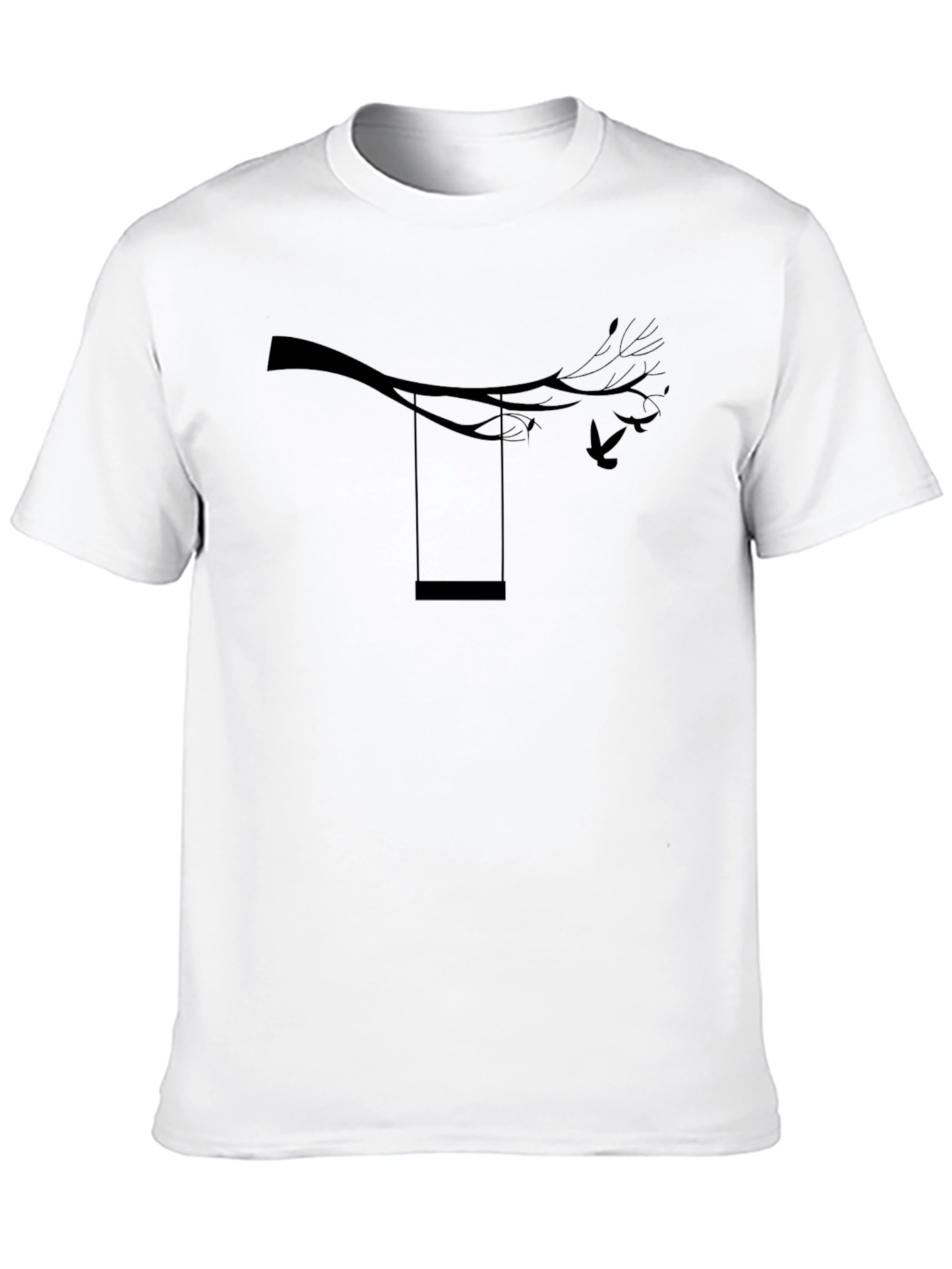 Mens Black Tree Swing Graphic Tee