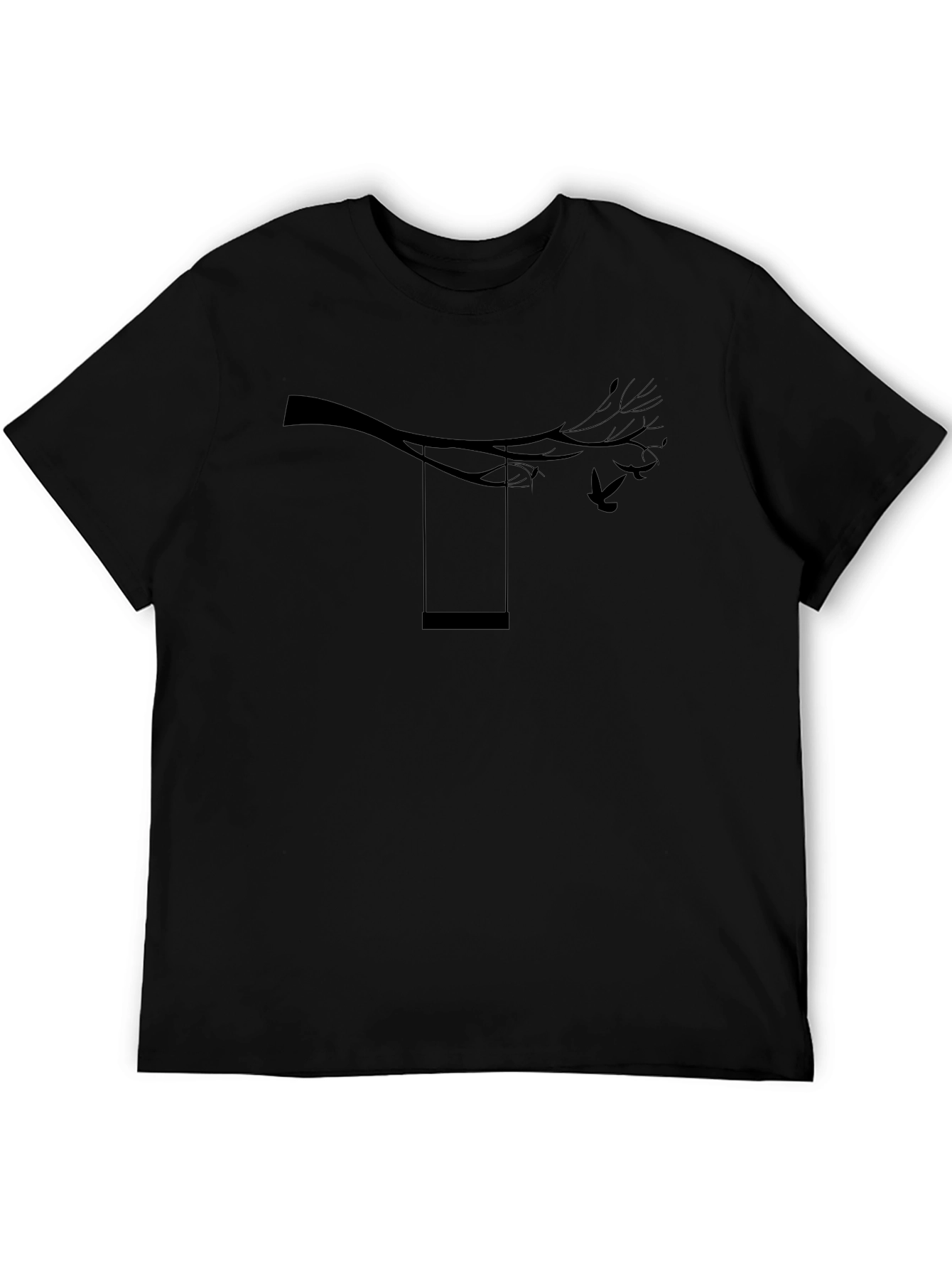 Mens Black Tree Swing Graphic Tee
