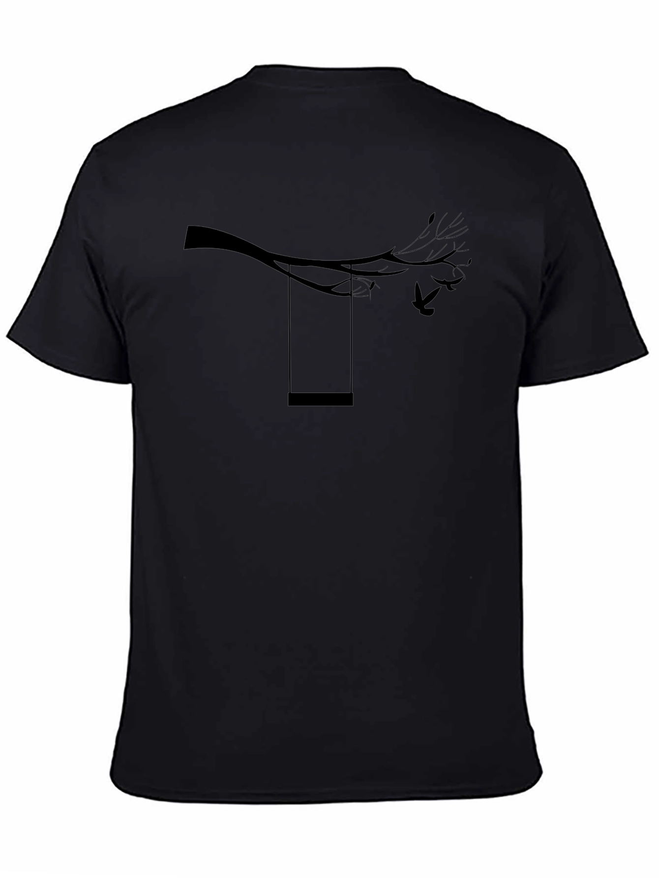 Mens Black Tree Swing Graphic Tee