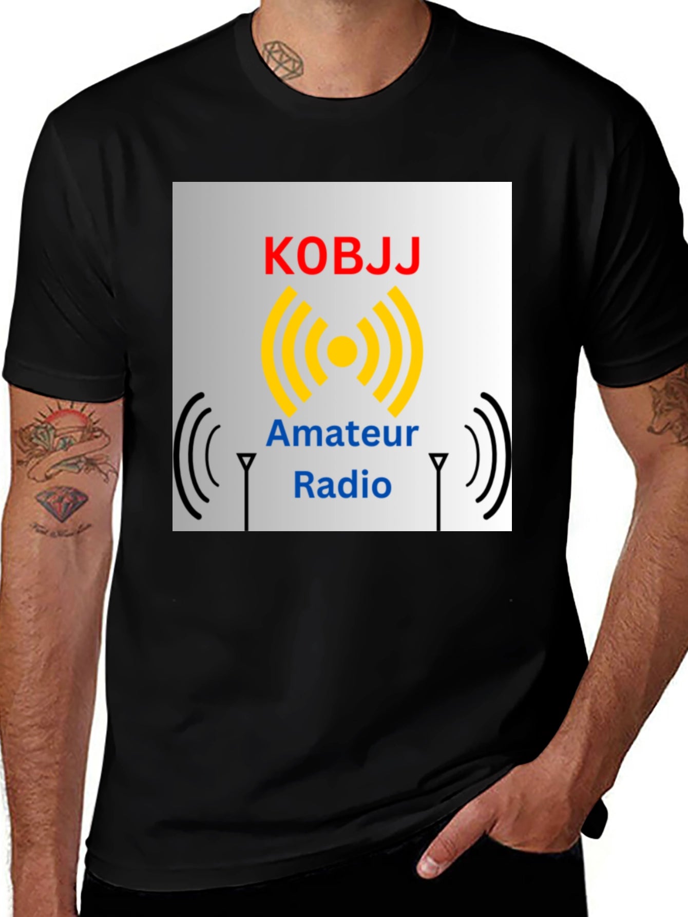 Amateur Radio KOBJJ T-Shirt - Black