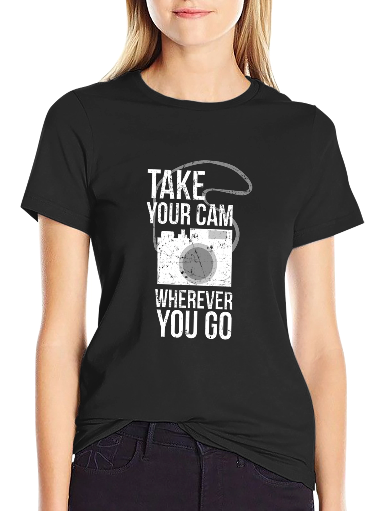 Take Your Cam Wherever You Go Black T-Shirt