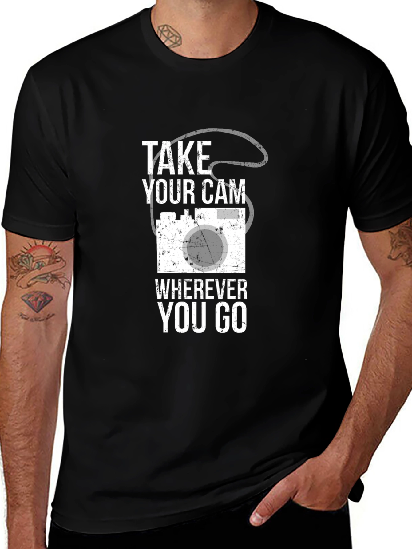 Take Your Cam Wherever You Go Black T-Shirt