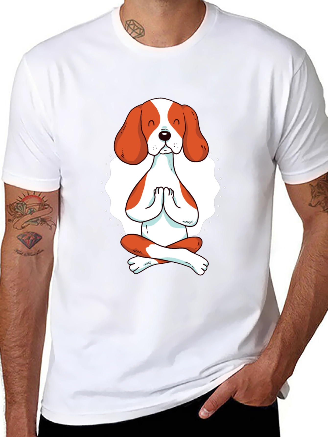 Yoga Dog Graphic Tee - Meditating Beagle T-Shirt