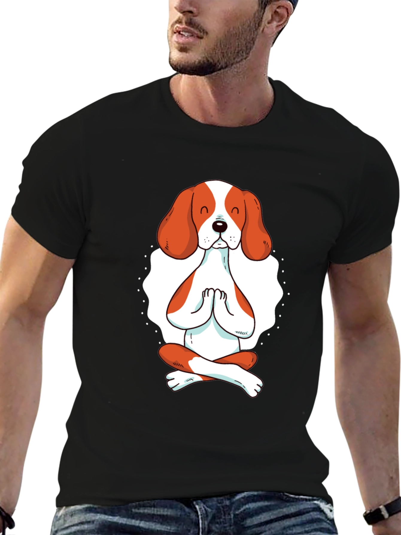 Yoga Dog Graphic Tee - Meditating Beagle T-Shirt