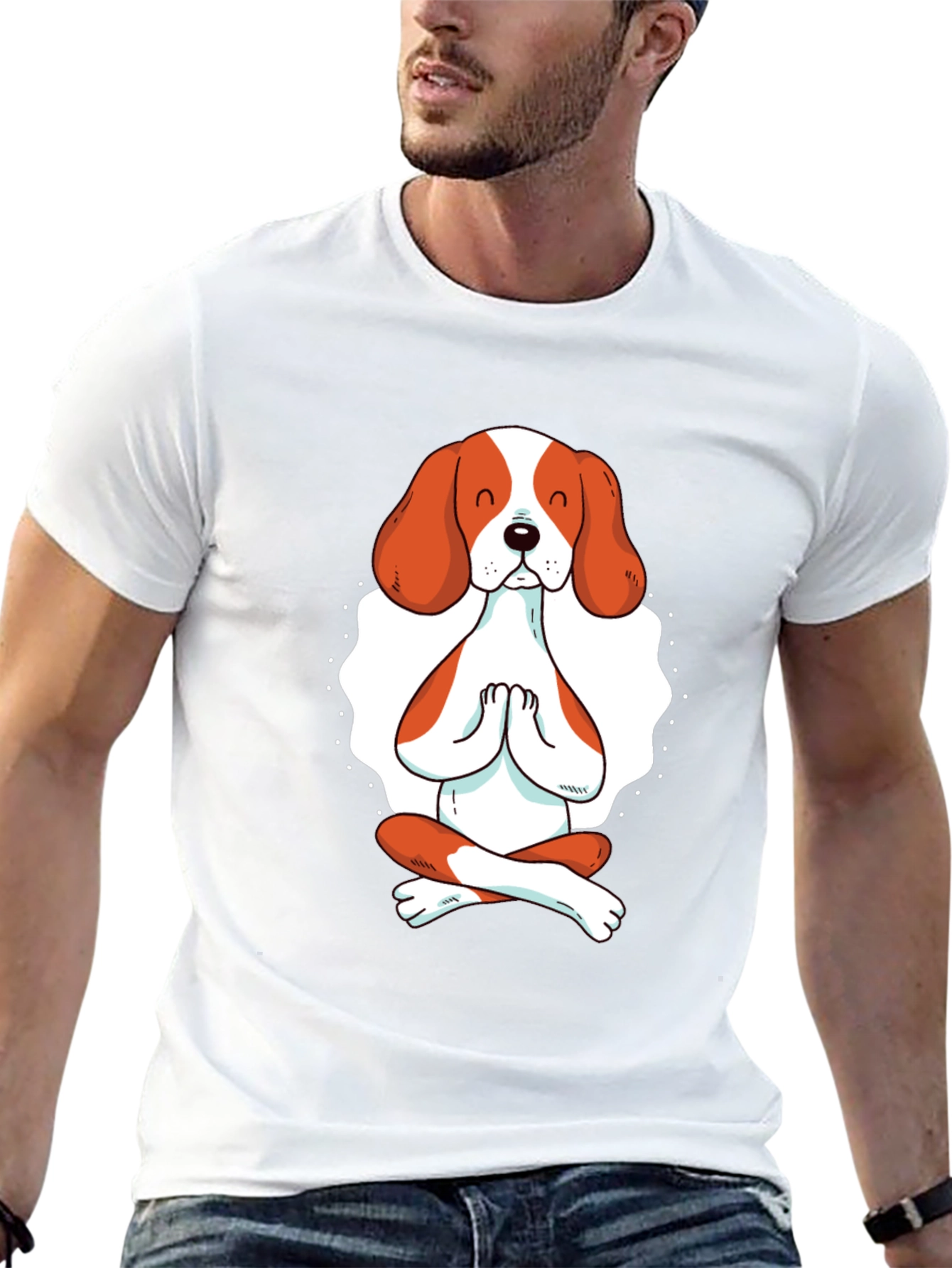 Yoga Dog Graphic Tee - Meditating Beagle T-Shirt
