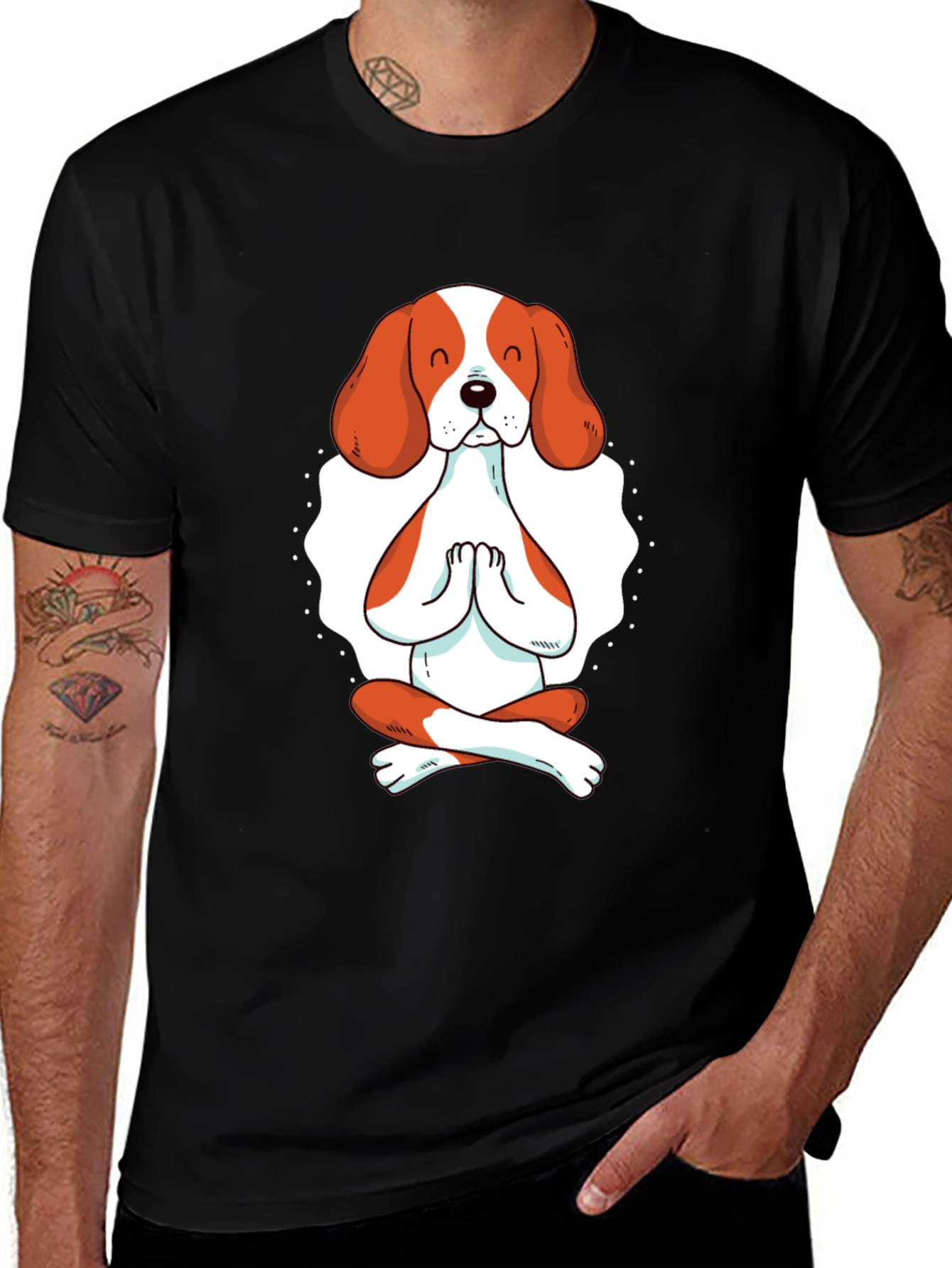 Yoga Dog Graphic Tee - Meditating Beagle T-Shirt