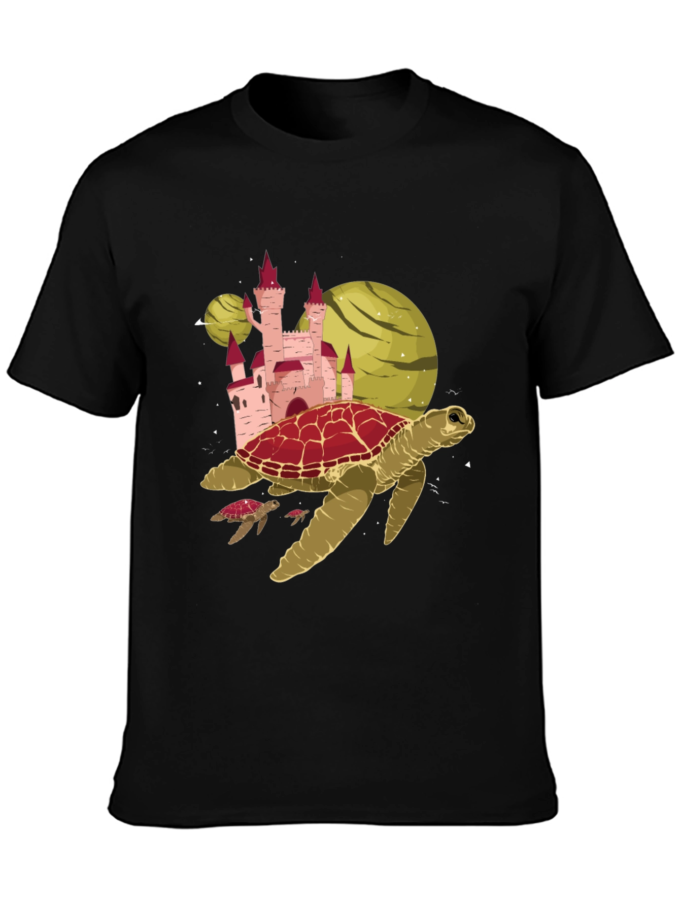 Turtle Castle Graphic T-Shirt - Fantasy Design