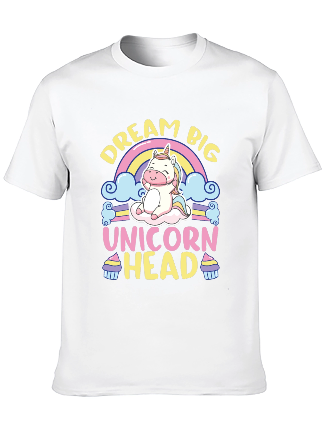 Dream Big Unicorn Head Black T-Shirt