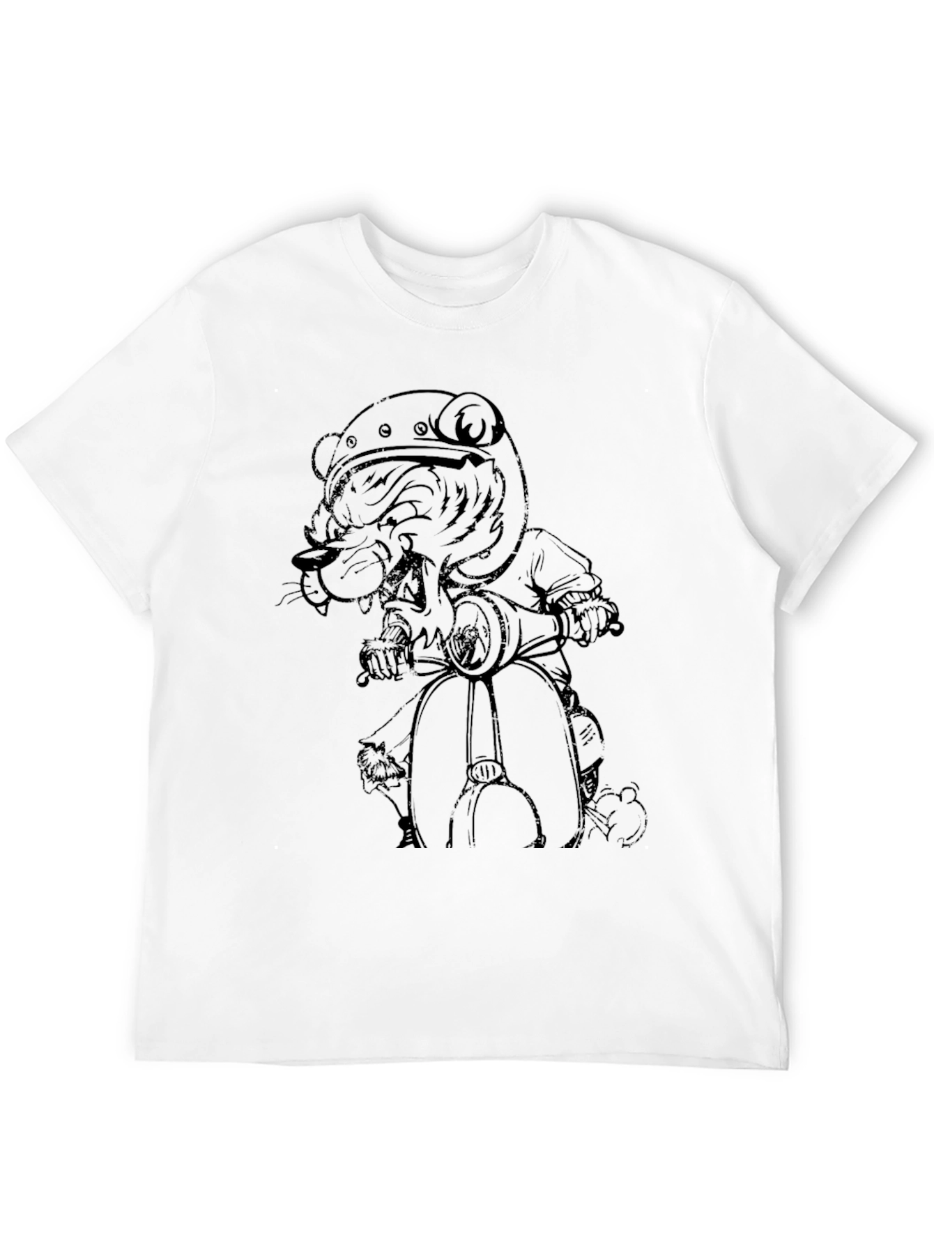 Cool Black T-Shirt with Scooter Bear Graphic